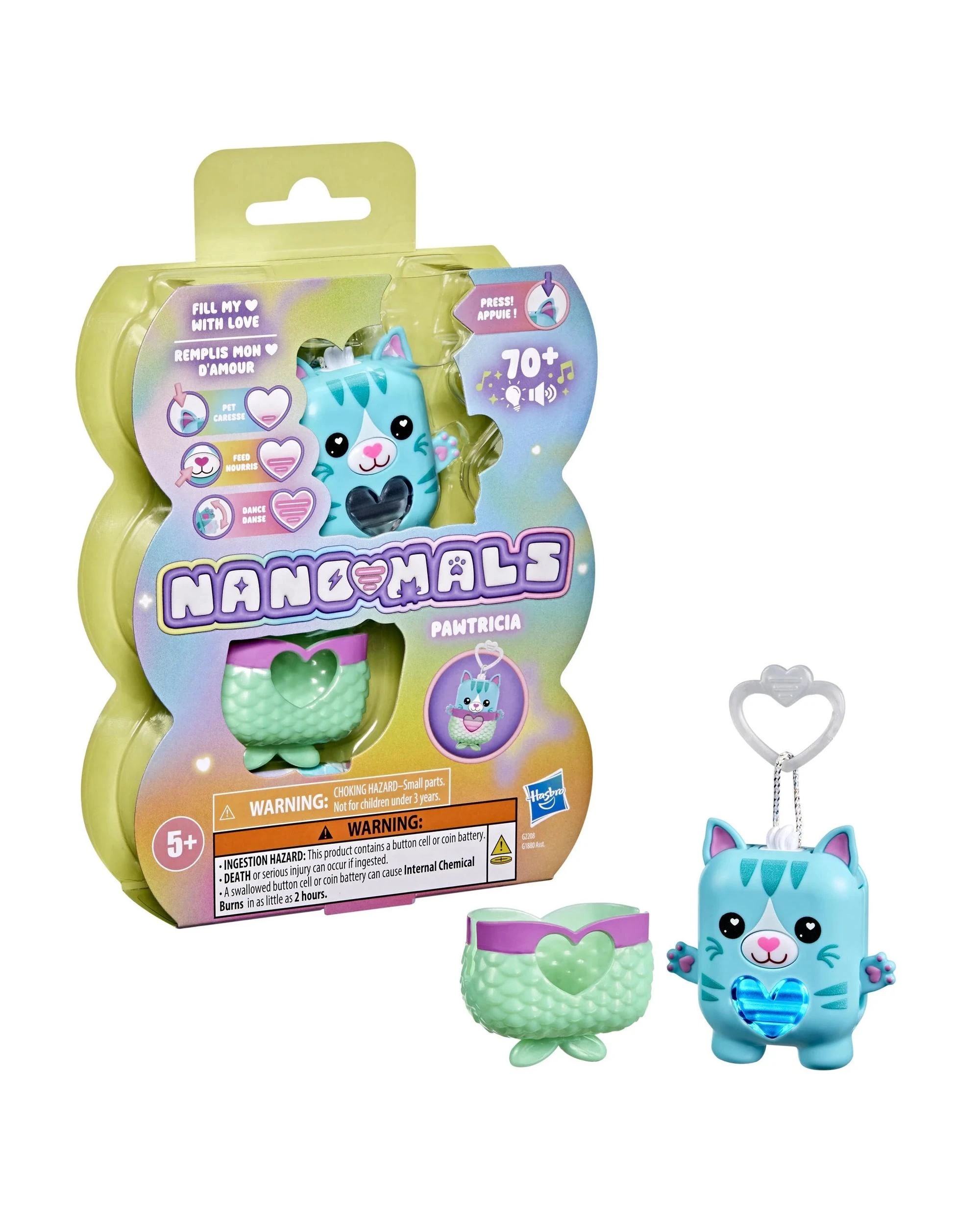 1 Hasbro Nano-Mals Pawtricia the Blue Kitty Electronic Fidget Pet, 1 of 6