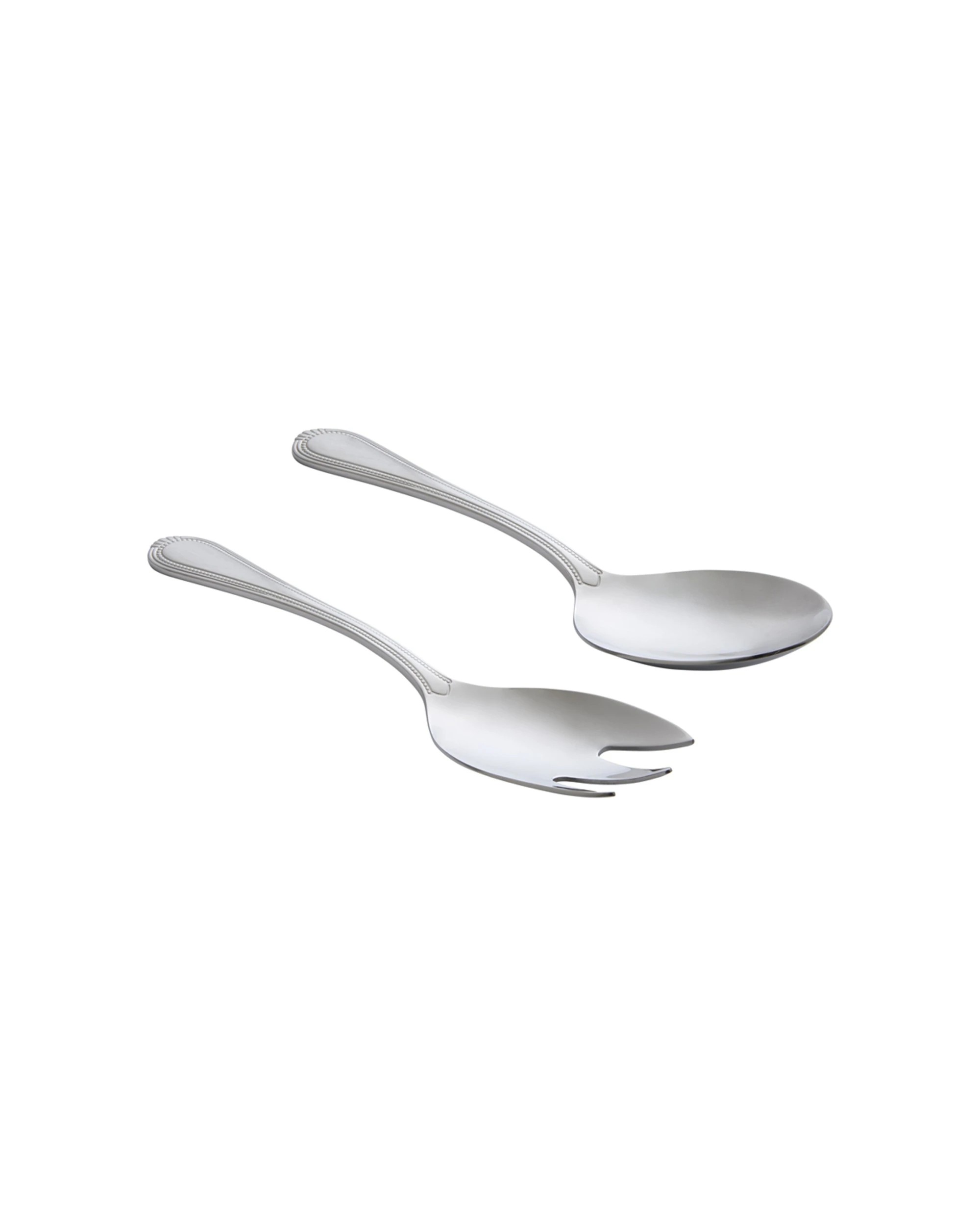 2 Casa Domani Brocade 2-Piece Stainless Steel Salad Serving Set Silver - Silver, 2 of 3