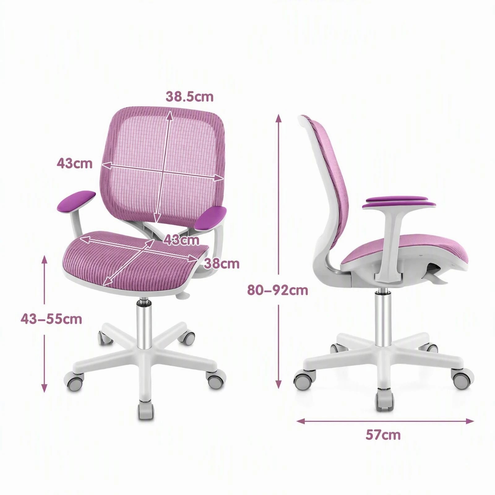 Costway Kids Desk Chair Swivel Mesh Computer Chair Study Chair w ...