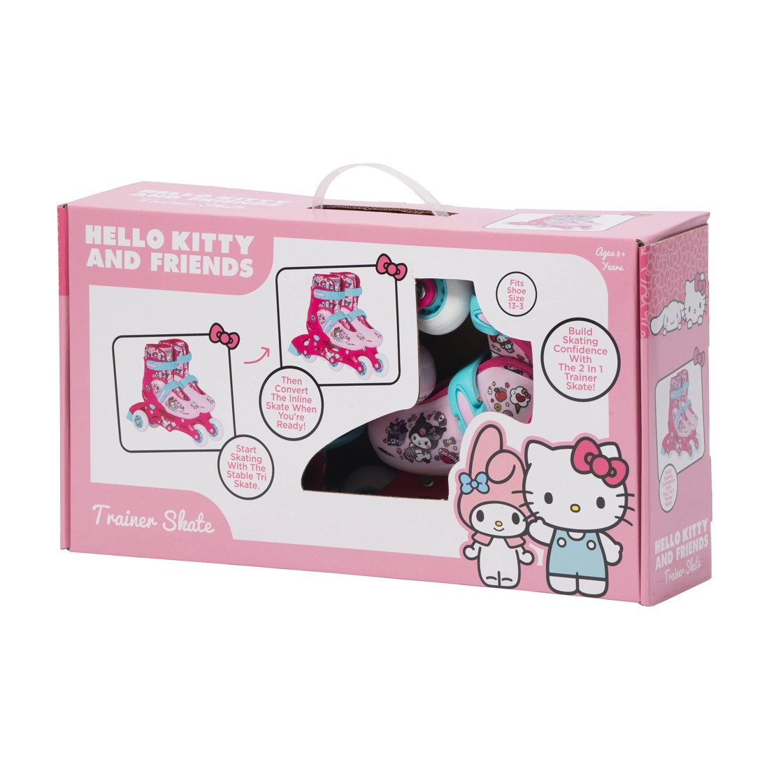 1 Hello Kitty and Friends 2-in-1 Trainer Skates - Pink, Size 13 to 3, 1 of 4