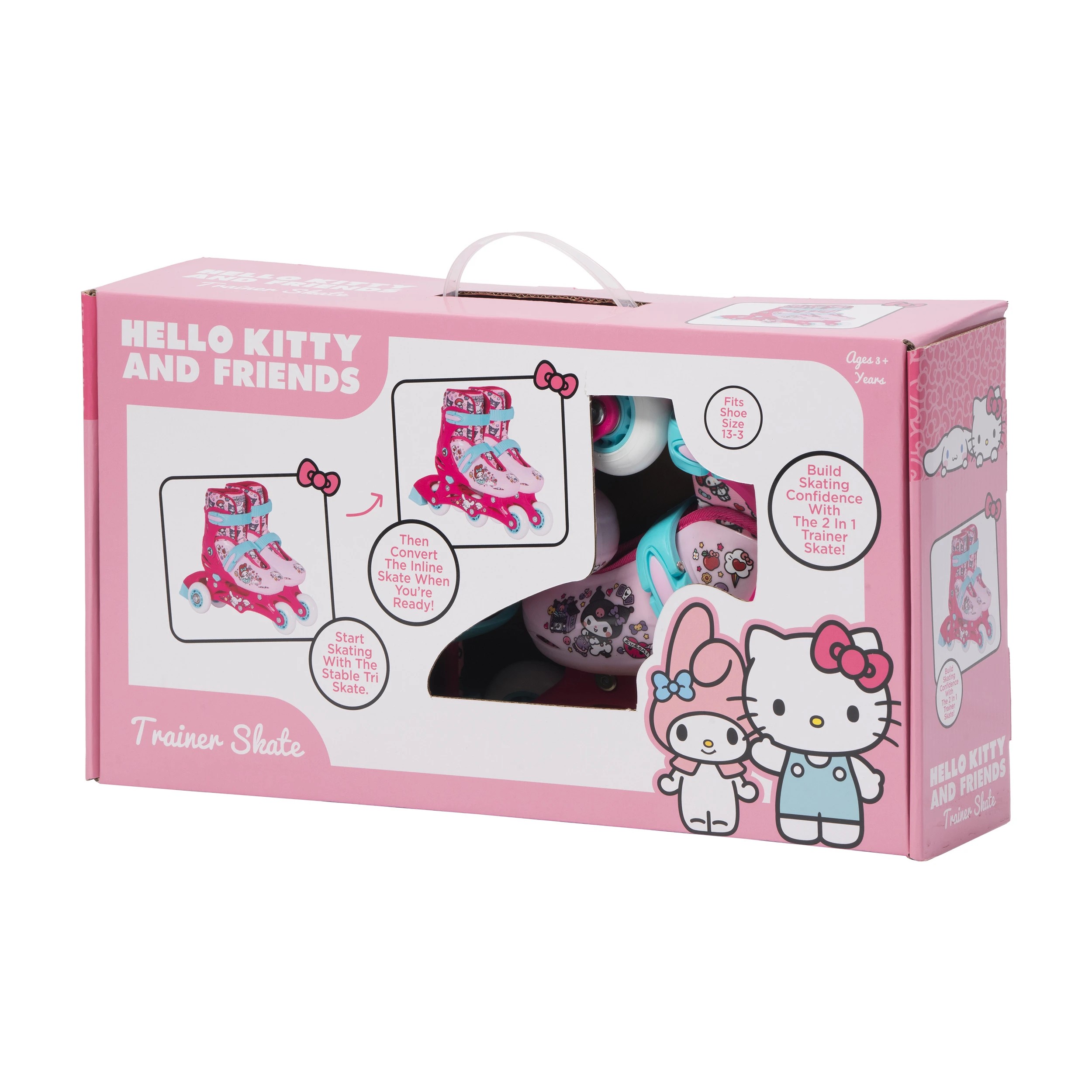 1 Hello Kitty and Friends 2-in-1 Trainer Skates - Pink, Size 13 to 3, 1 of 4
