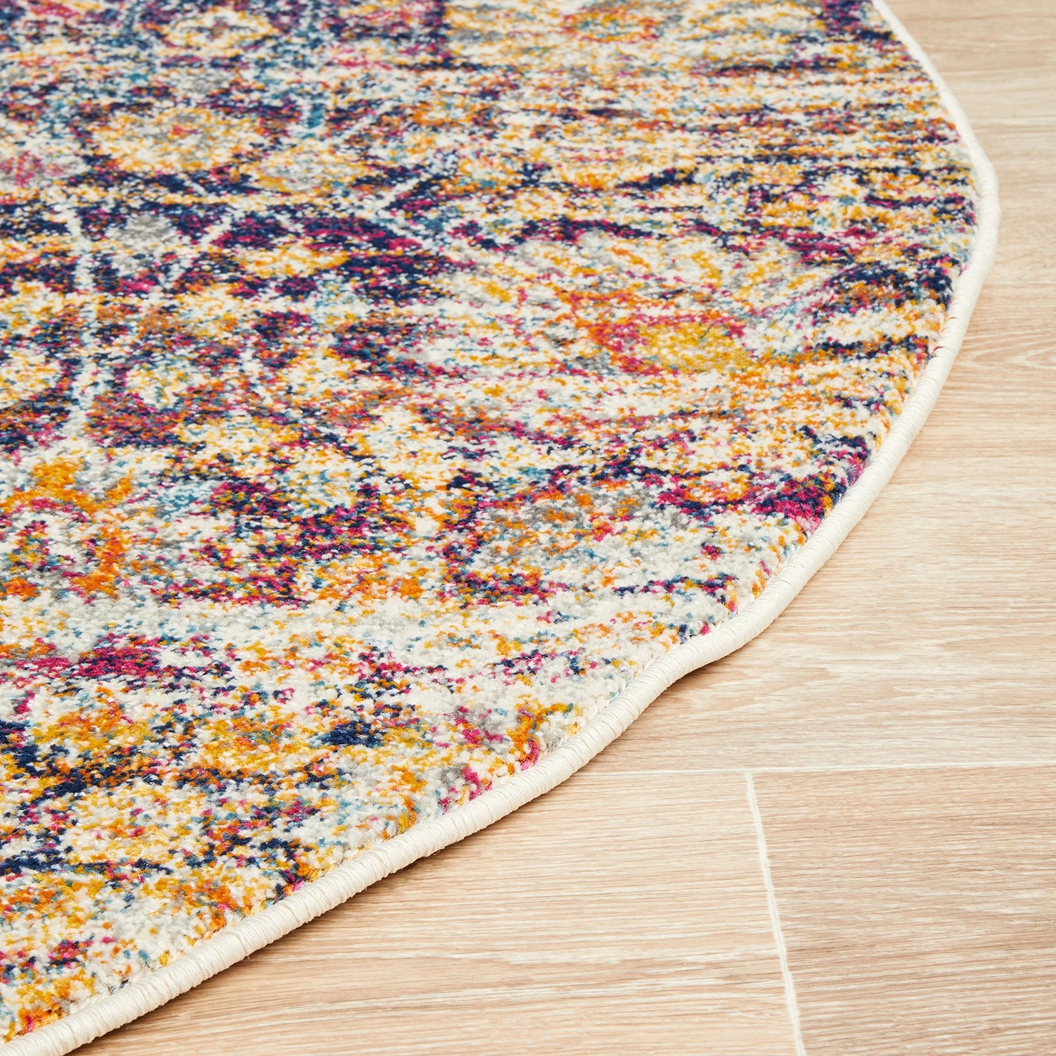 6 Common Ground Rugs Phantom 360 240x240cm - Large Round Power Loomed Pet Friendly Rug - Blue, 6 of 9