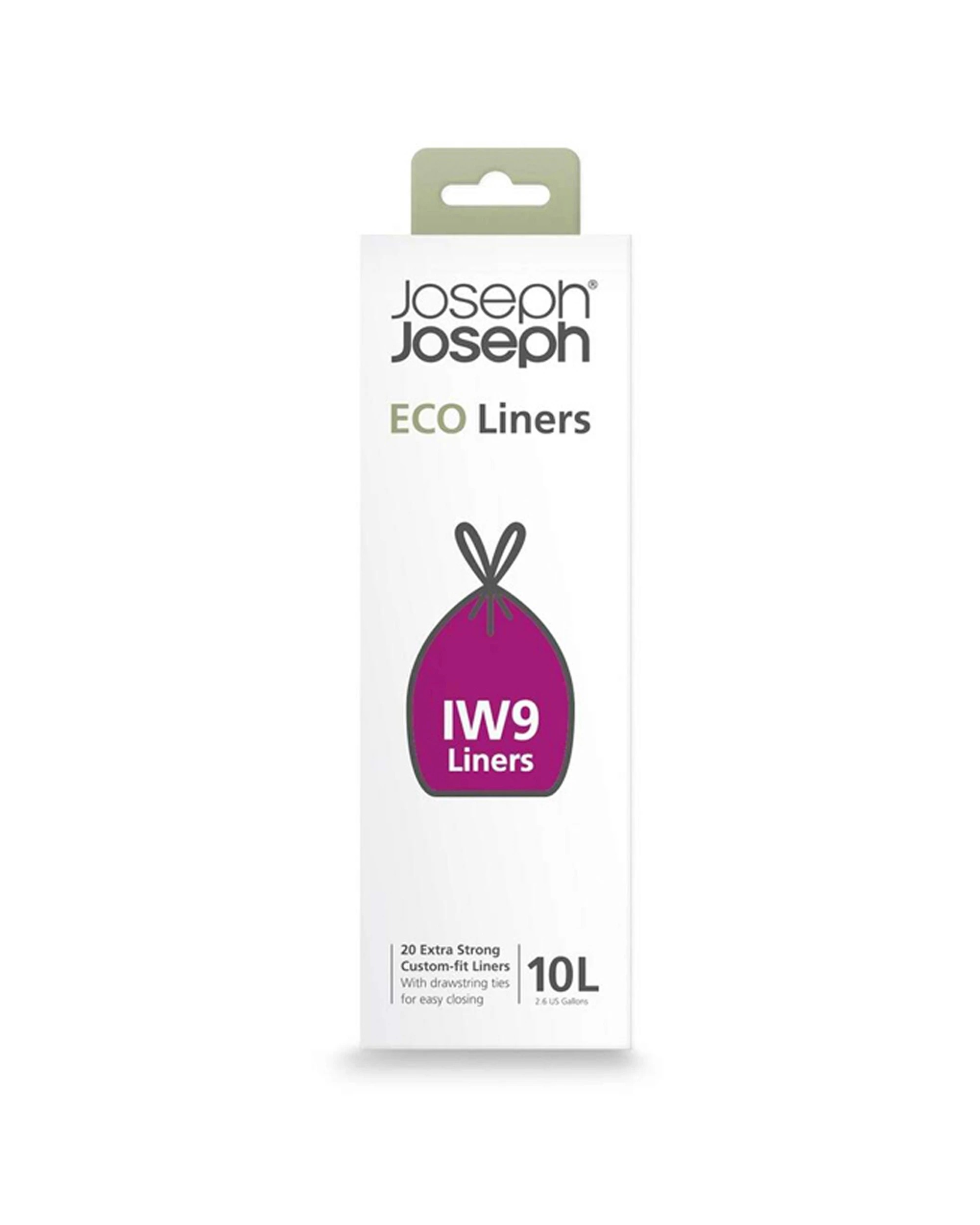 1 Joseph Joseph 20pc IW9 10L Eco Liners Trash Bag For Arc Pedal Bins - Grey, 1 of 1