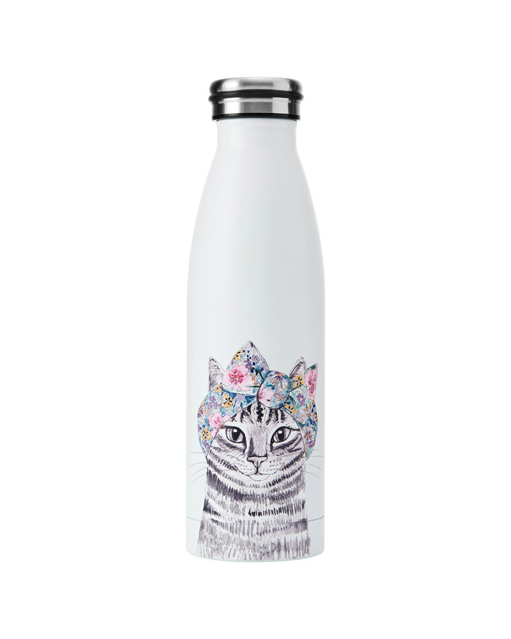 2 Mikasa 2PK Cat Themed Sleeved Insulated Water Bottle Vacuum Insulated 500mL - White, 2 of 5