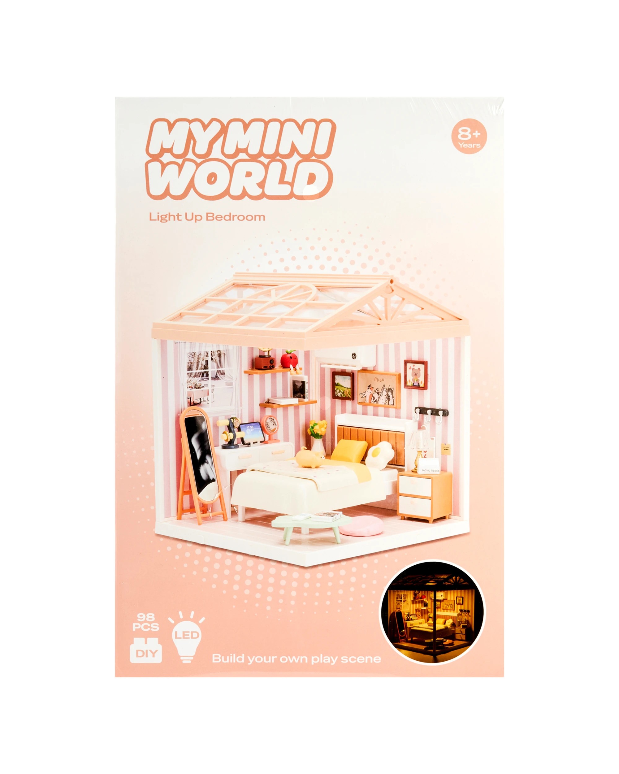 1 98 Piece My Mini World Light Up Bedroom Playset, 1 of 2