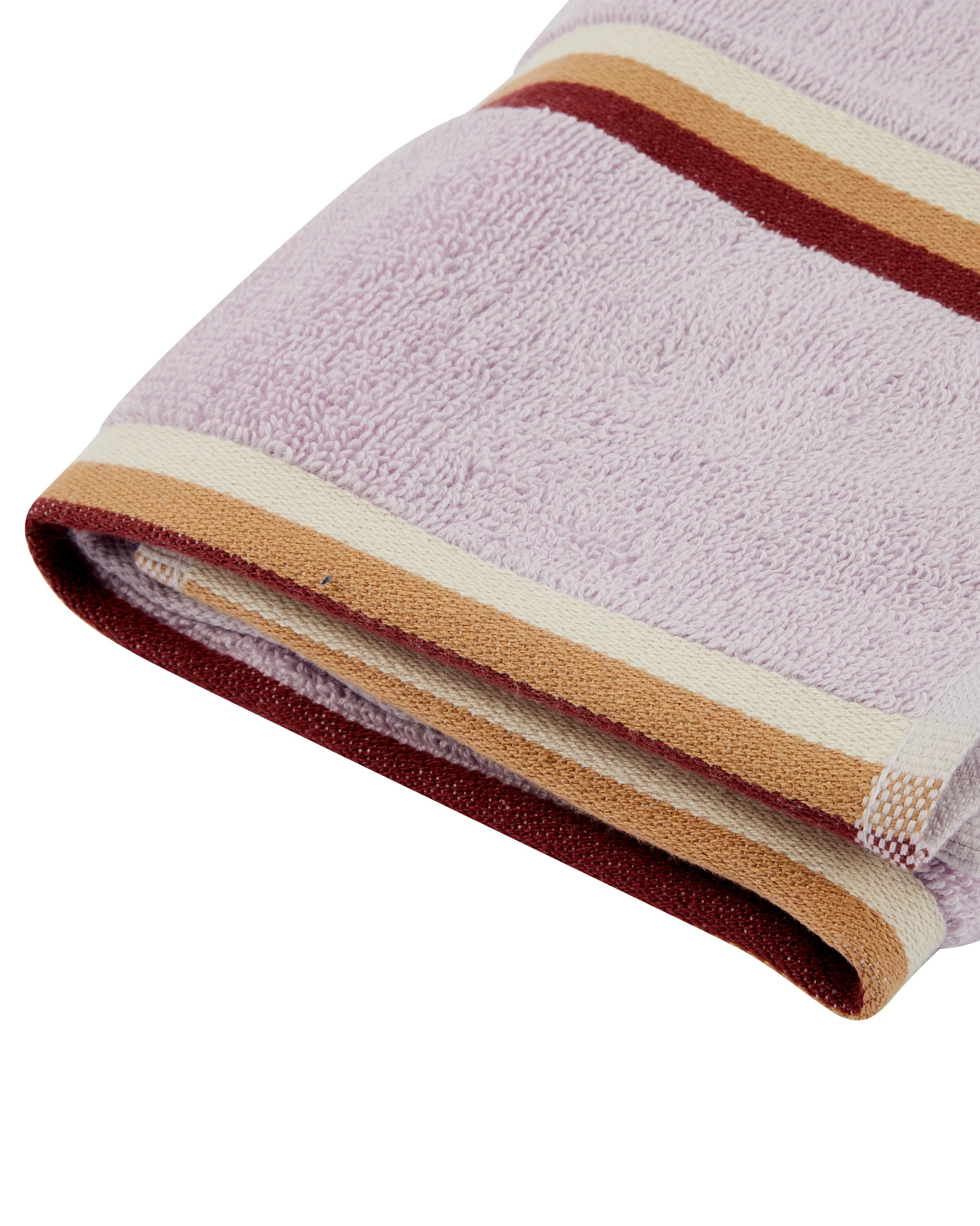 4 Stripe Cotton Reversible Hand Towel - Lilac, 4 of 5