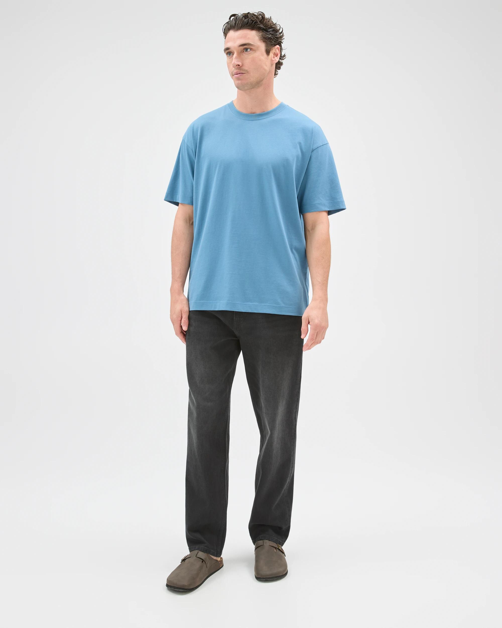 5 Target Man Australian Cotton Relaxed T-Shirt AGEAN BLUE, 5 of 6