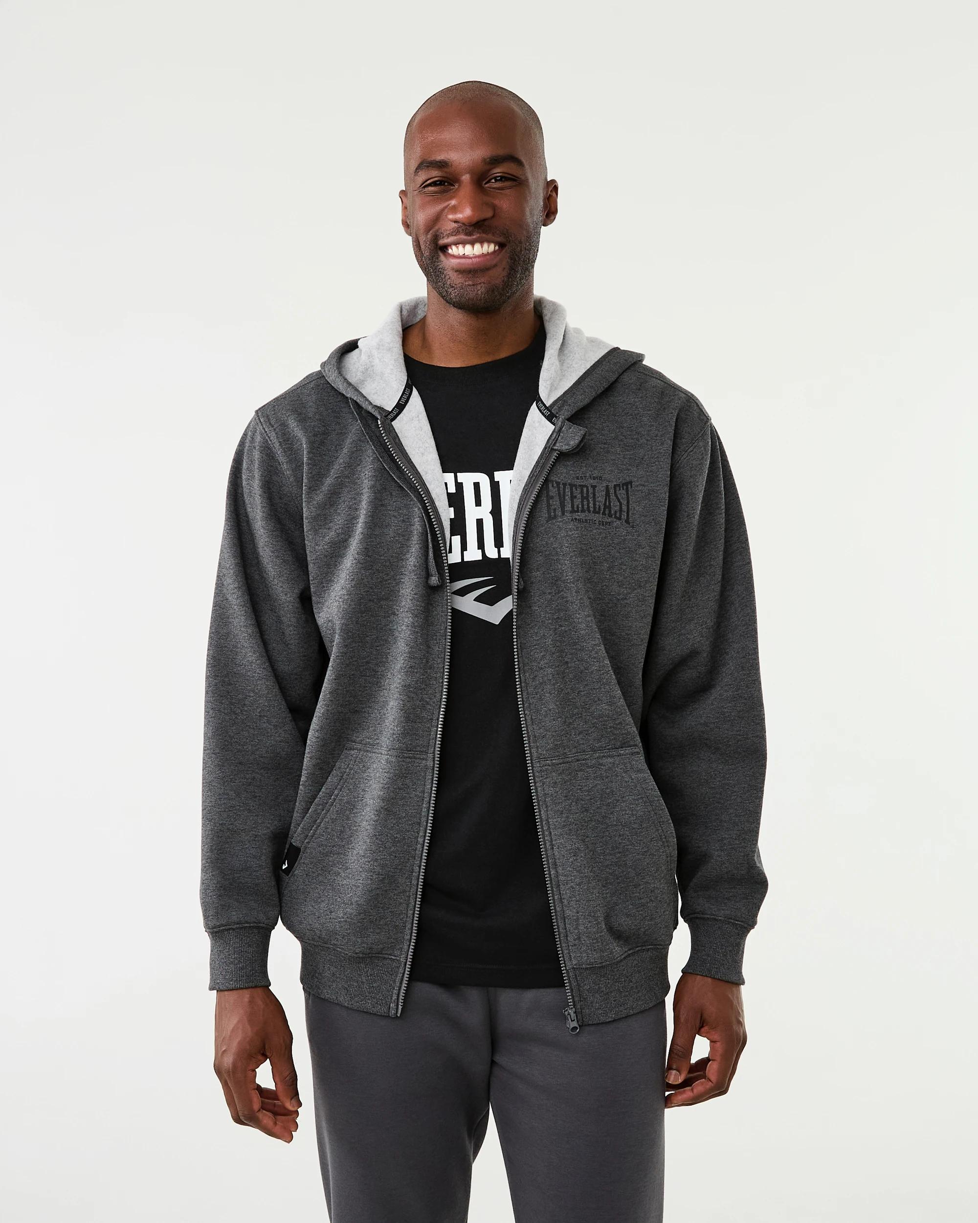 1 Everlast Mens Zip Through Hoodie Char Marle, 1 of 8