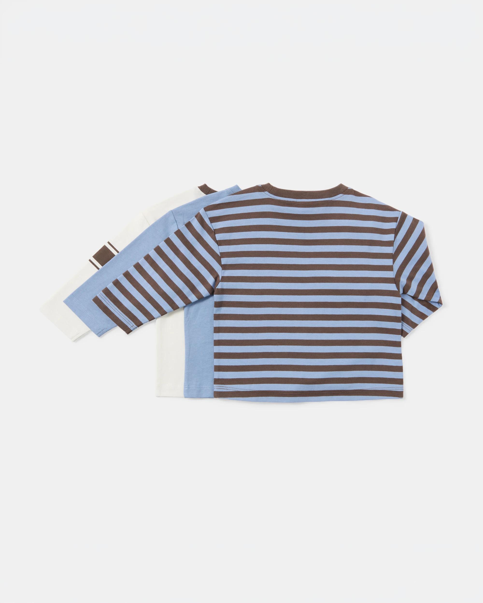 2 3 Pack Cotton Long Sleeve T-shirts Sport Strp, 2 of 7