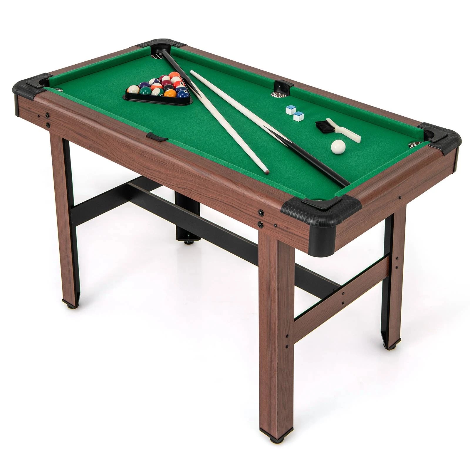 1 Costway Wooden Pool Table Snooker Table Billiard Game Table, 1 of 2
