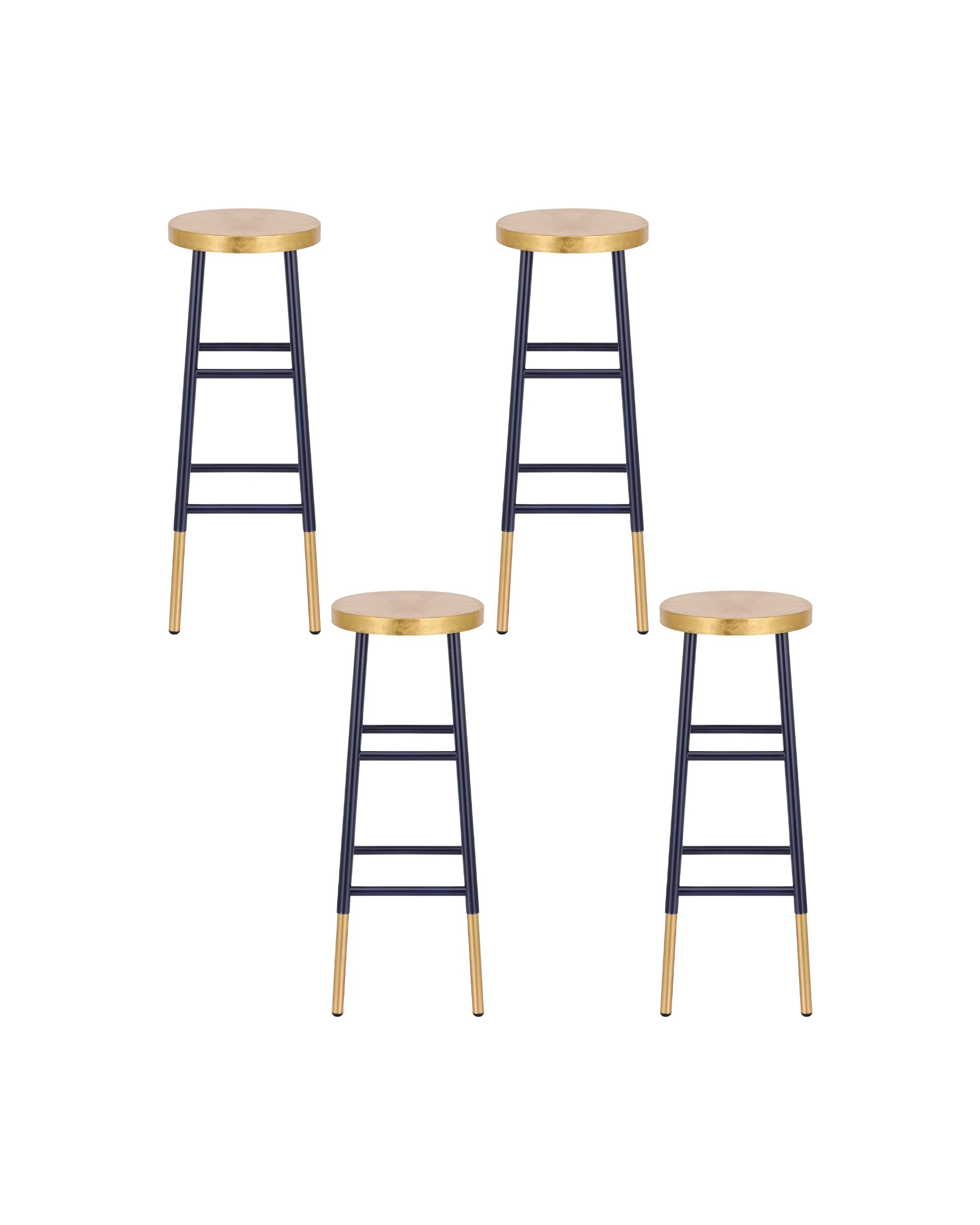 3 Artiss 4x Bar Stools Metal Gold Navy - Multi, 3 of 7