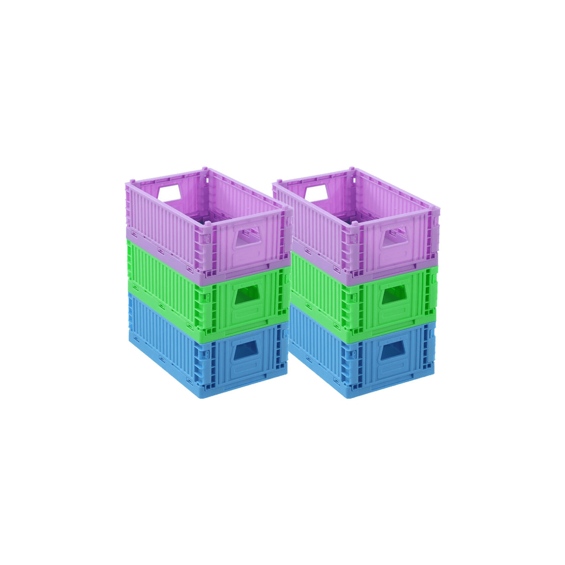 1 BOXSWEDEN Foldaway Crate Storage 6 Pack 21cm x 14cm Collapsible Plastic
 - multi, 1 of 9