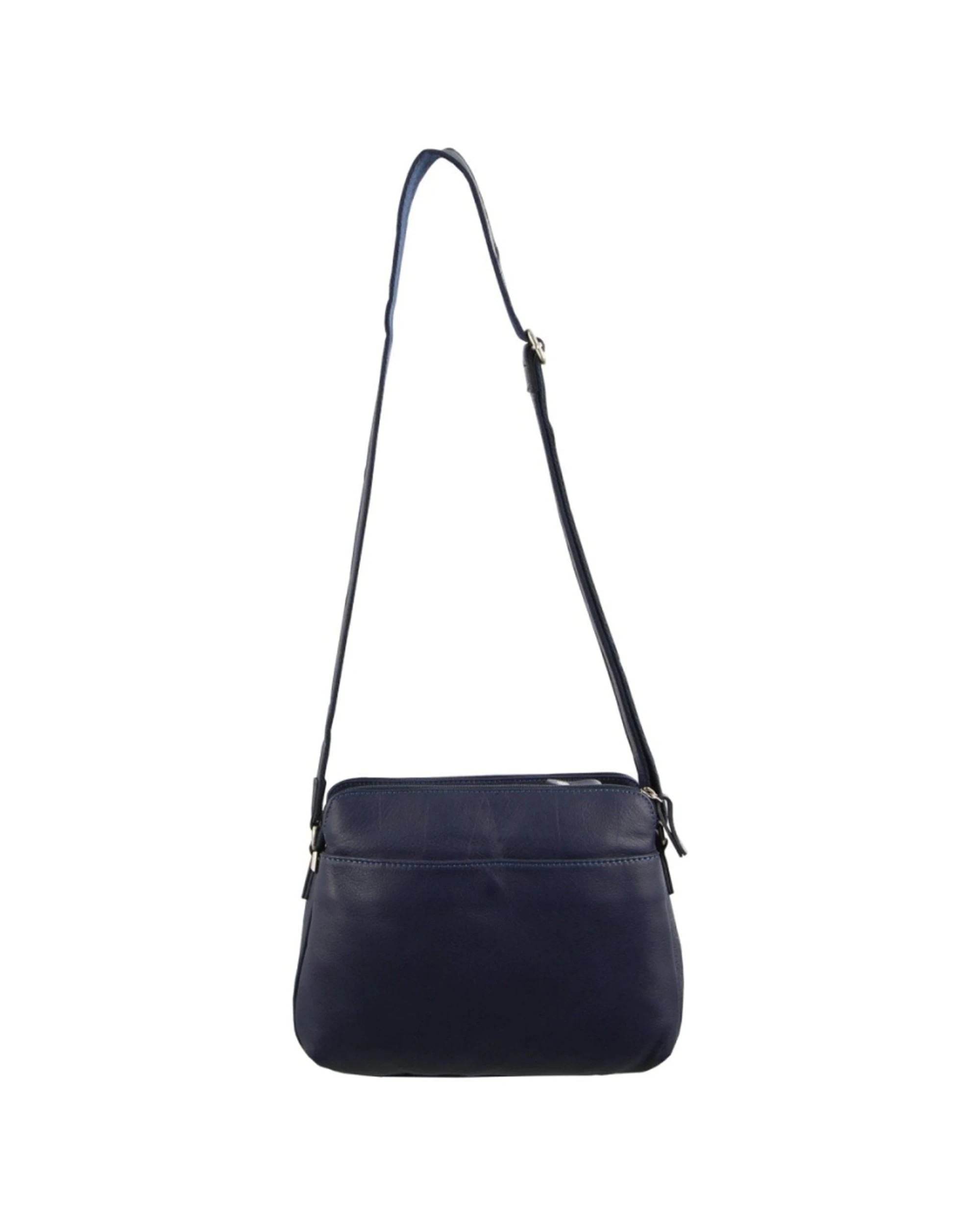 3 Milleni Women's Nappa Leather Shoulder Crossbody Bag 28x22cm Navy - Blue, 3 of 3