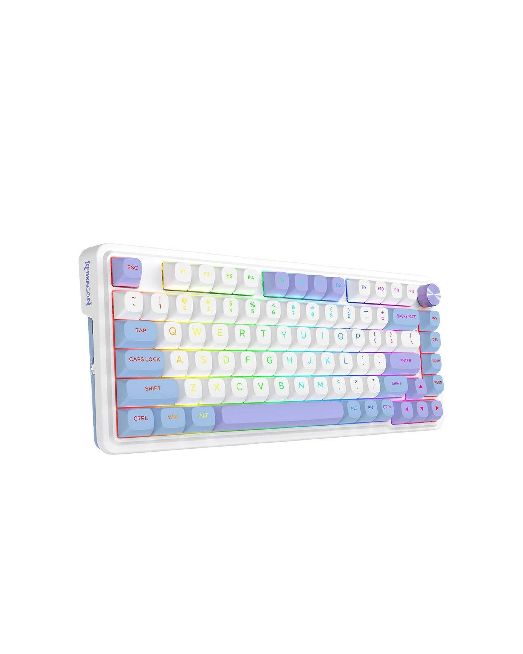 2 Redragon UCAL K673WBP Max WhitePurple 75% Gasket Wireless Mechanical Keyboard, 2 of 9