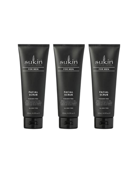 3 x Sukin For Men Facial Scrub 125mL