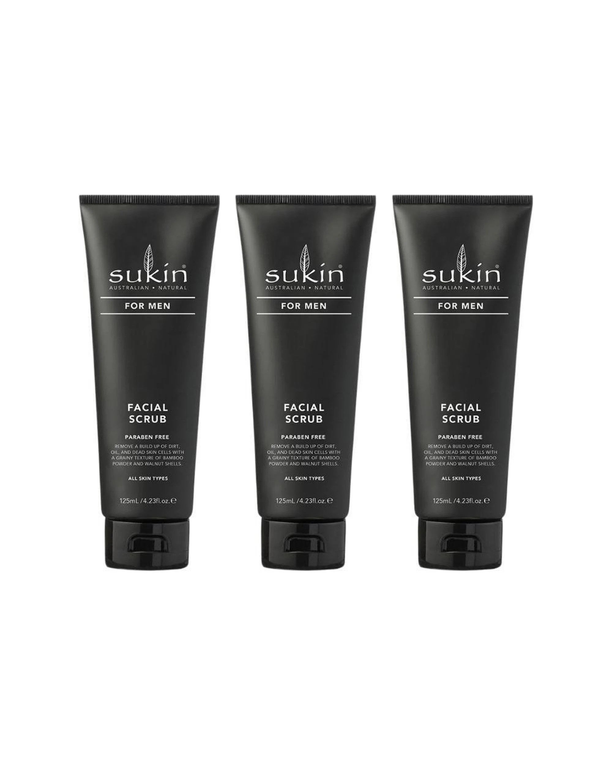 1 3 x Sukin For Men Facial Scrub 125mL, 1 of 1