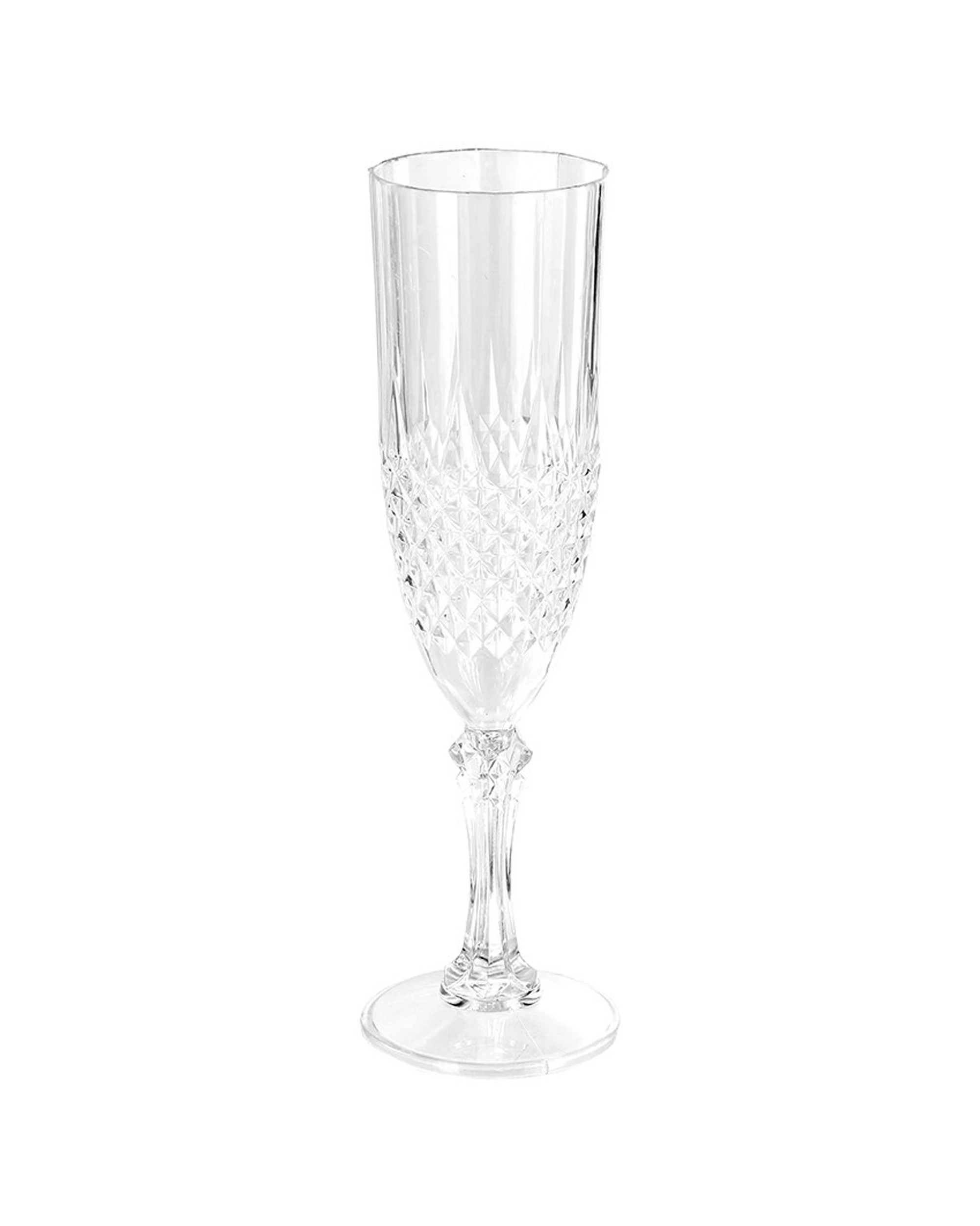 2 Lemon & Lime Crystal Deco 230ml Plastic Champagne Glass Sparkling Wine Flute
 - Clear, 2 of 4