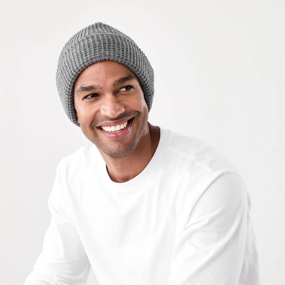 4 Waffle Beanie Grey Marle, 4 of 4