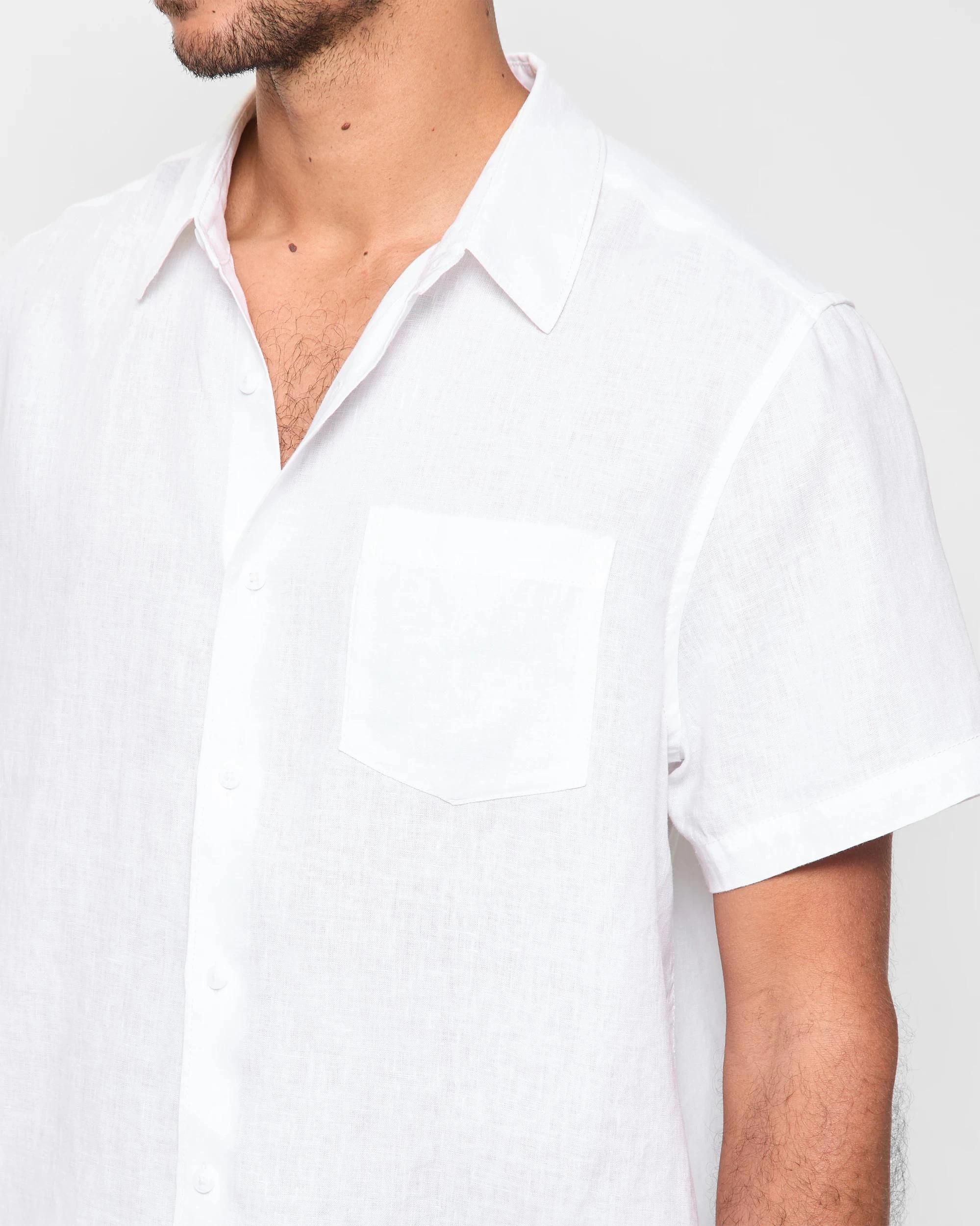 5 Target Man European Linen Short Sleeve Shirt WHITE, 5 of 9