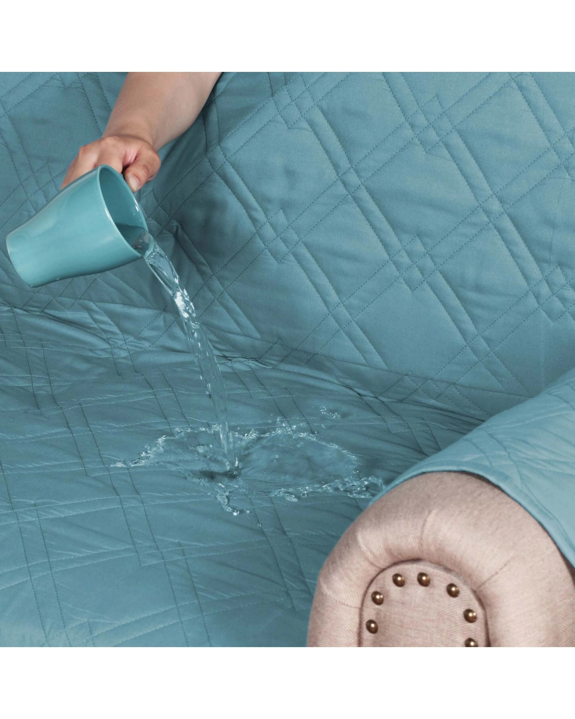 4 Smarcute 1 Seater Waterproof Armchair Covers Sofa Protector - Blue, 4 of 6