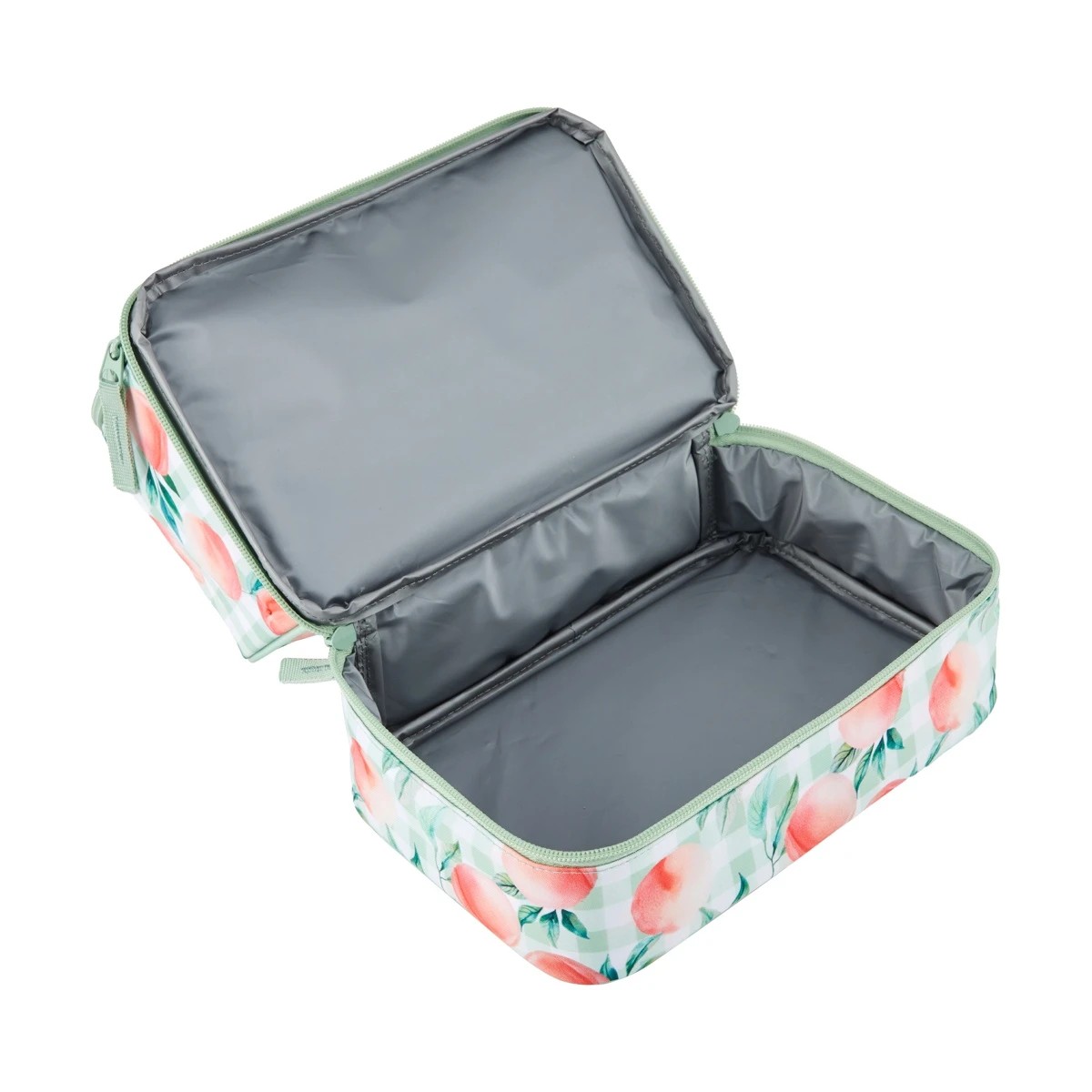 2 Peach Insulated Twin Deck Lunch Bag, 2 of 4