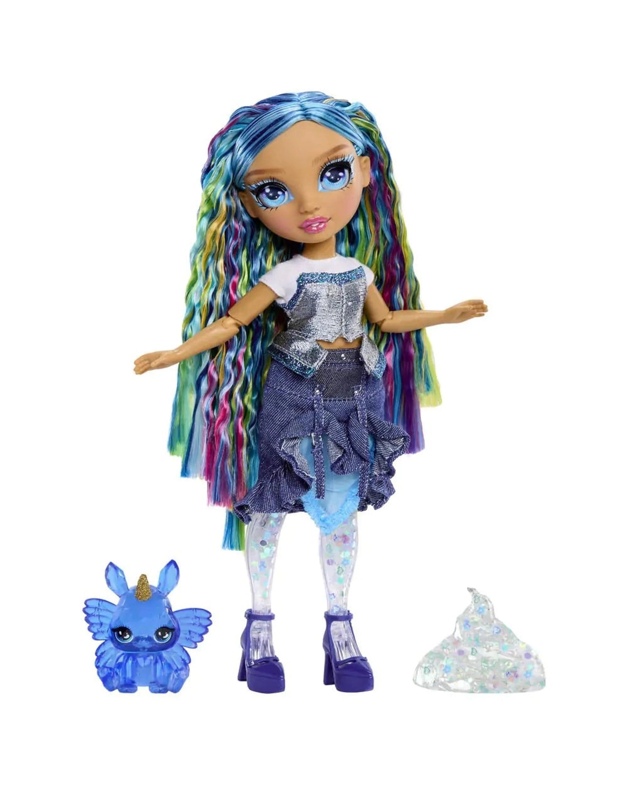 6 Rainbow High Rainbow Shimmers Skyler Bradshaw Fashion Doll with Slime - Blue, 6 of 7