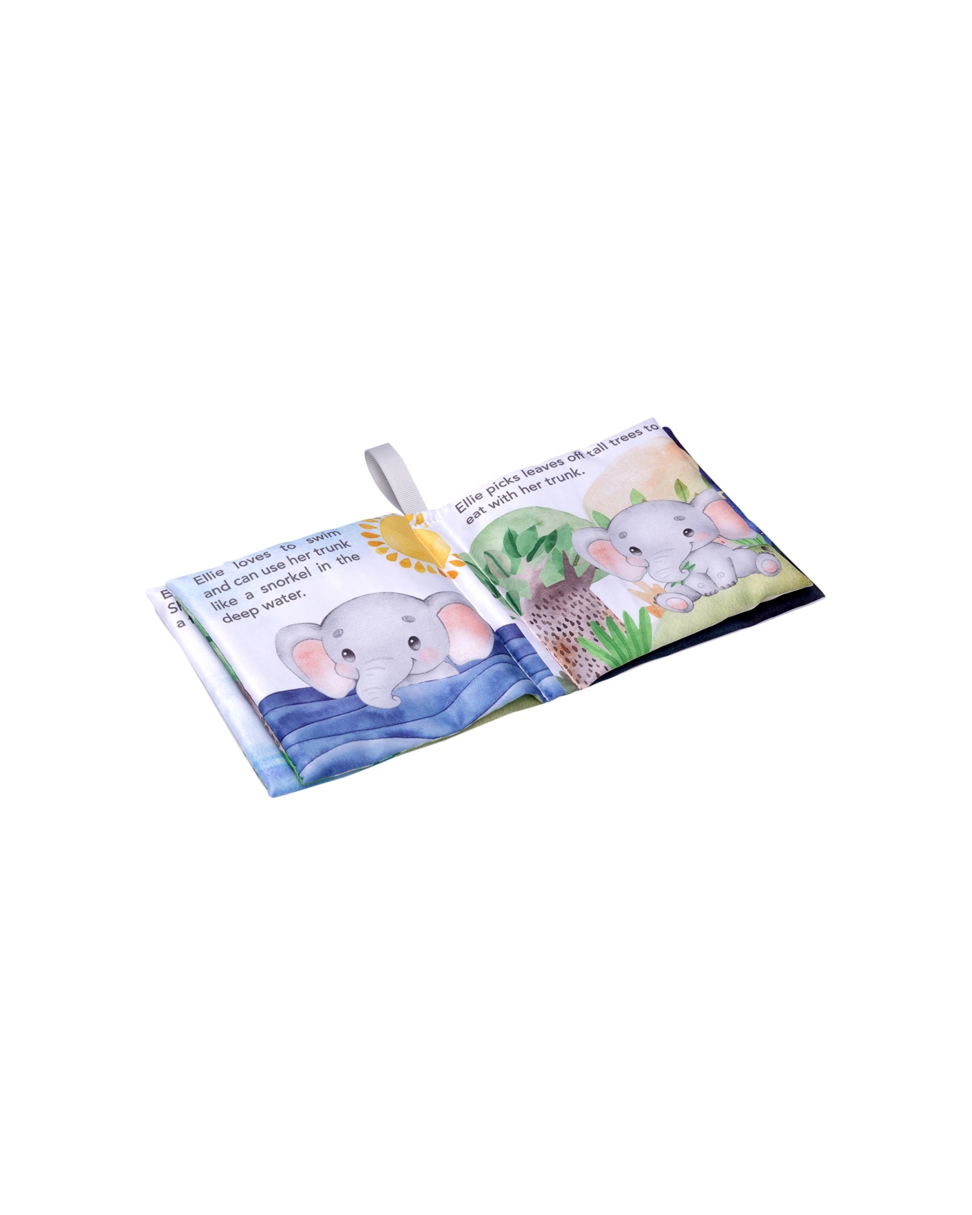 2 Splosh Baby Elephant Soft Cloth Book Sensory Early Learning Toy Polyester - Grey, 2 of 3