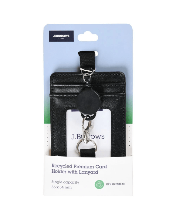 J.Burrows Premium ID Card Holder Lanyard Reel Black - Kmart