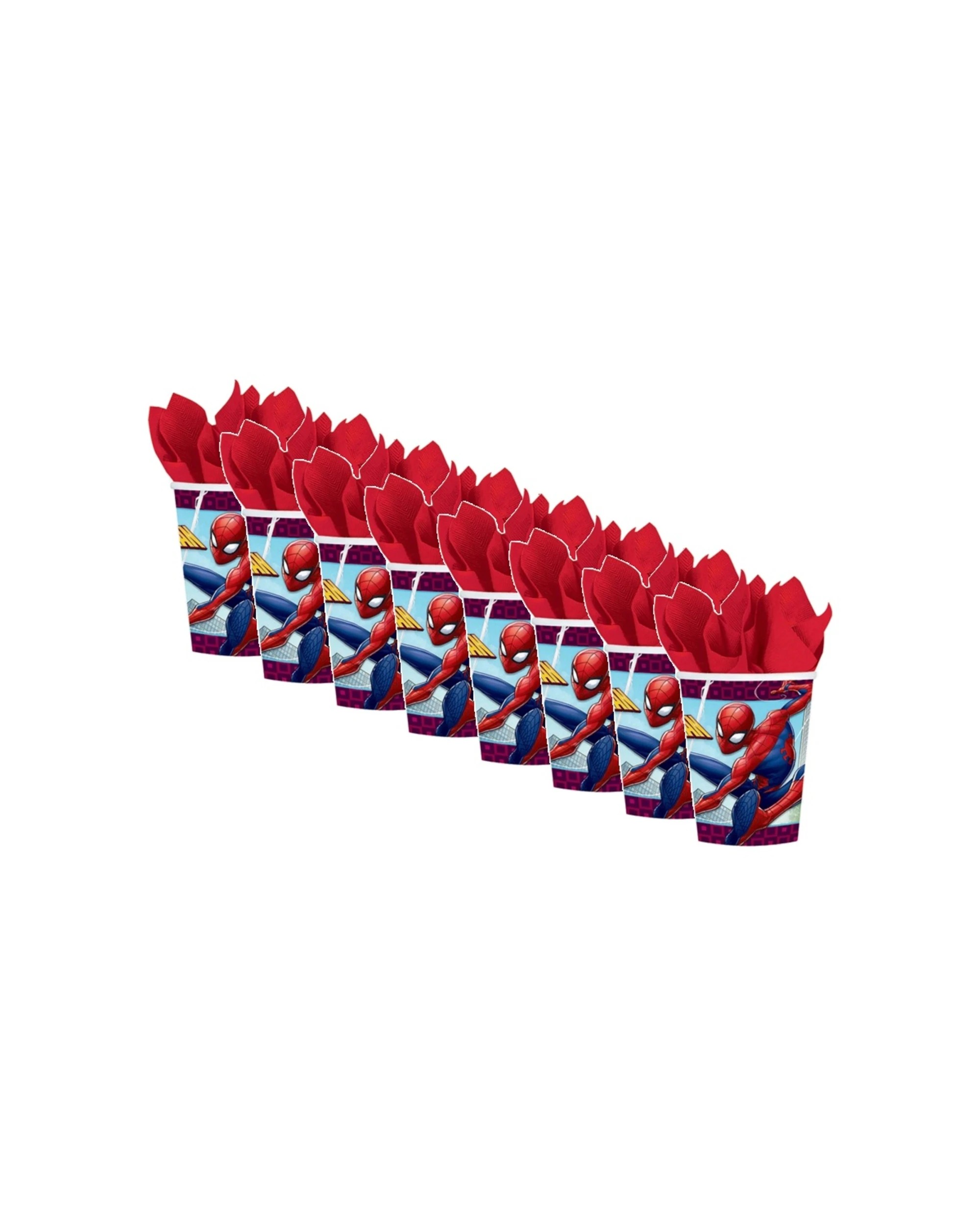 1 Anagram 8pc Disposable 9oz Paper Cups Spiderman Webbed Wonder 266mL - Multi, 1 of 1