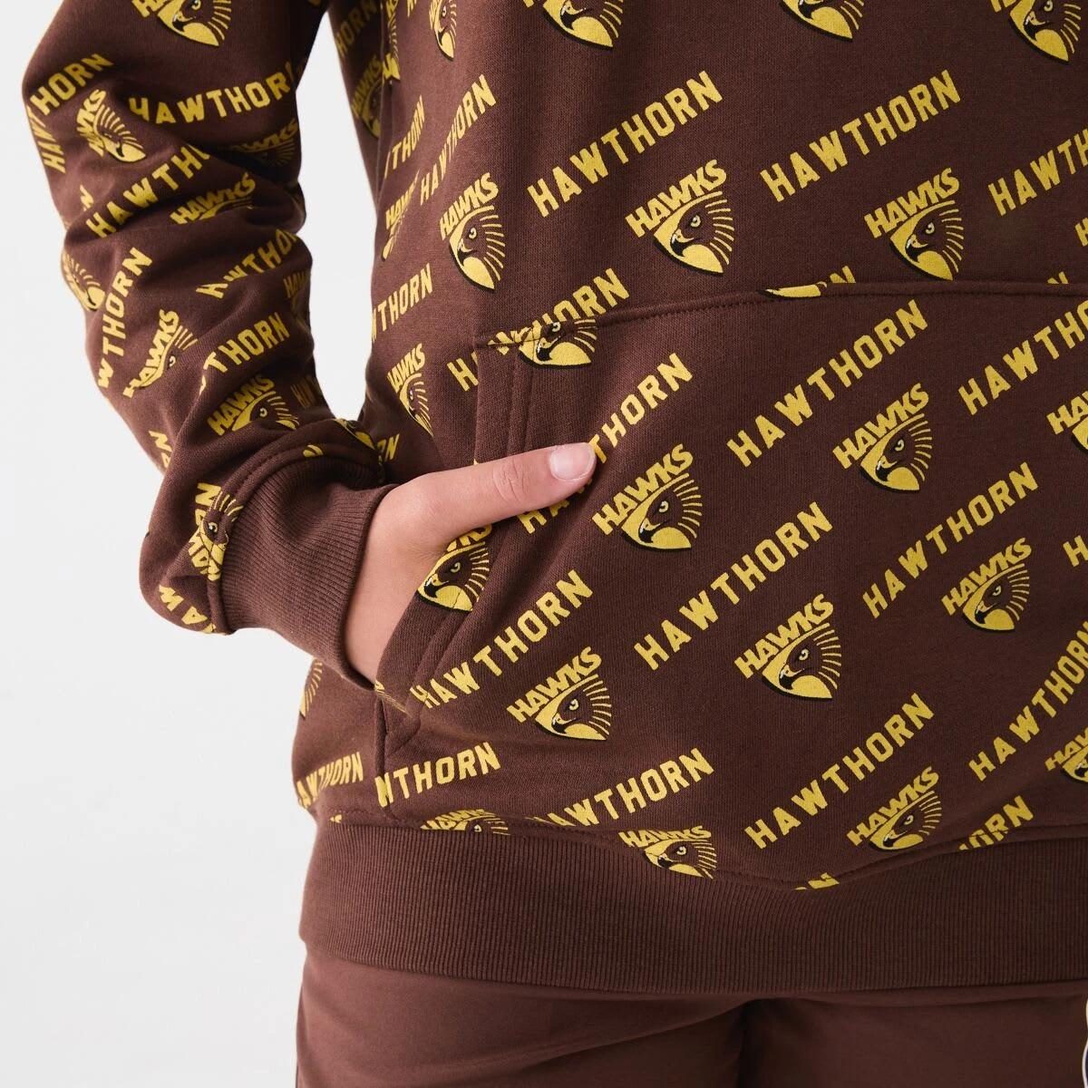 7 Official AFL Kids All Over Print Hoodie Hawthorn, 7 of 9