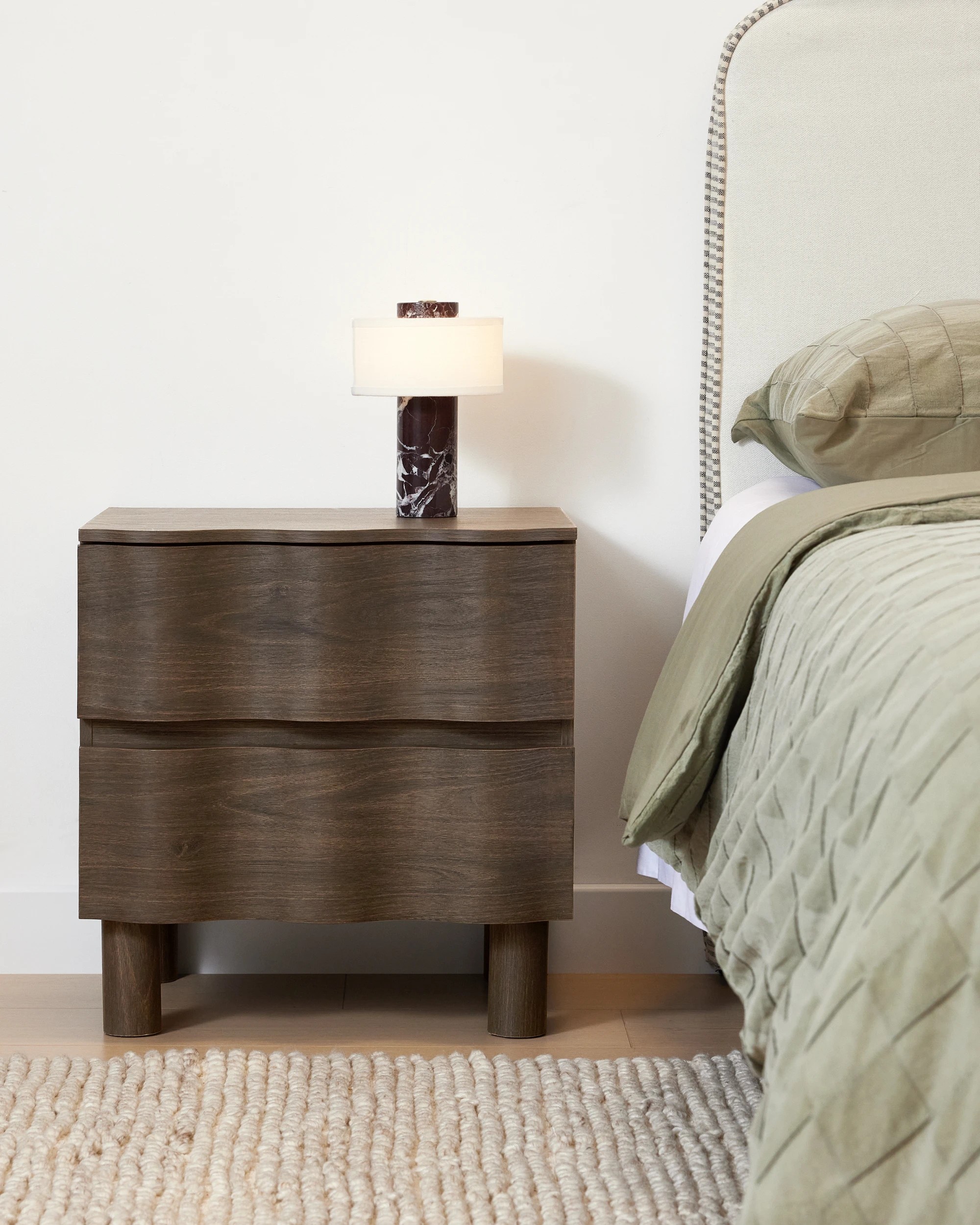 2 Ripple 2 Drawer Bedside Table - Walnut, 2 of 9