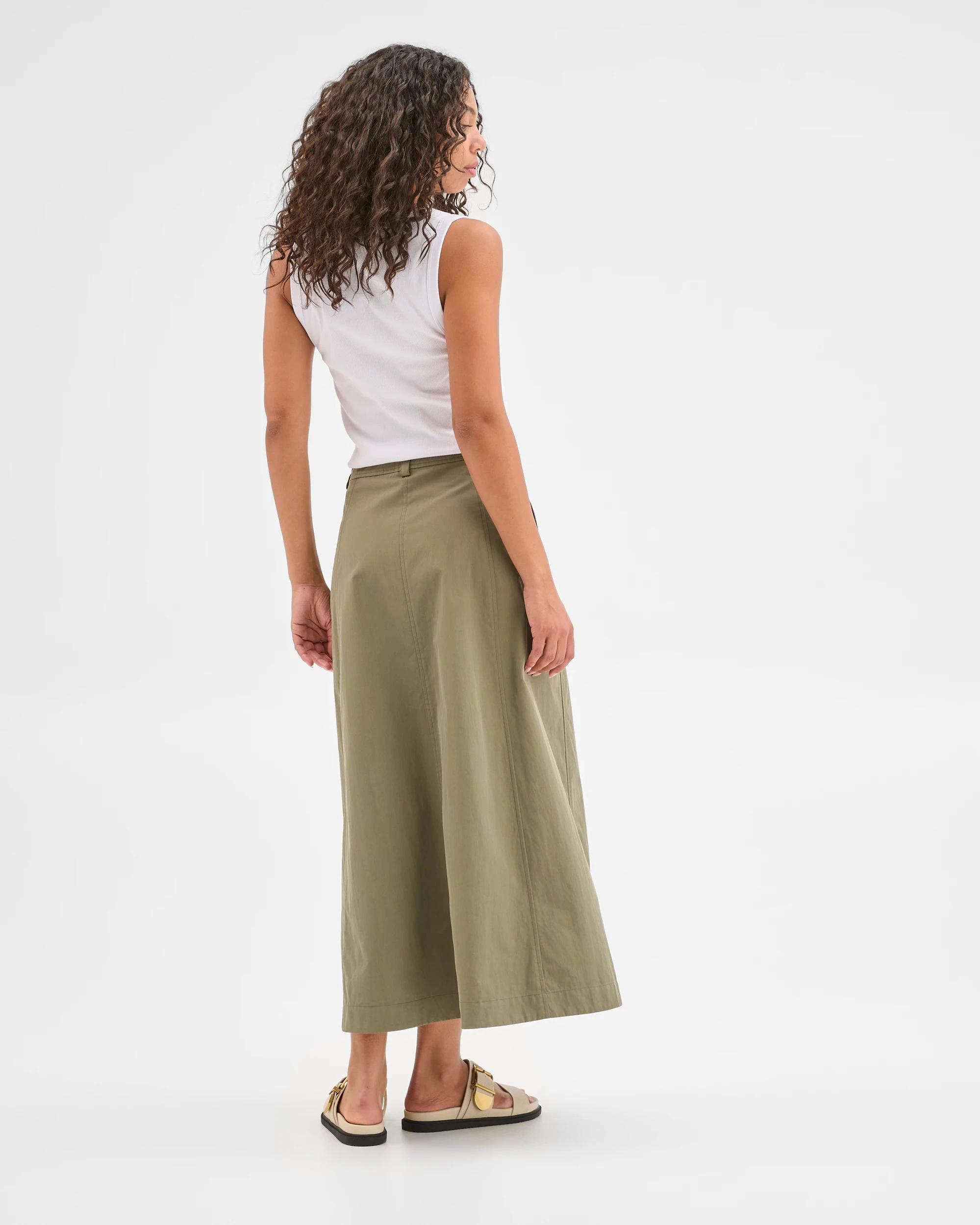 6 Target Australian Cotton Blend A-Line Maxi Skirt DUSTY OLIVE, 6 of 6