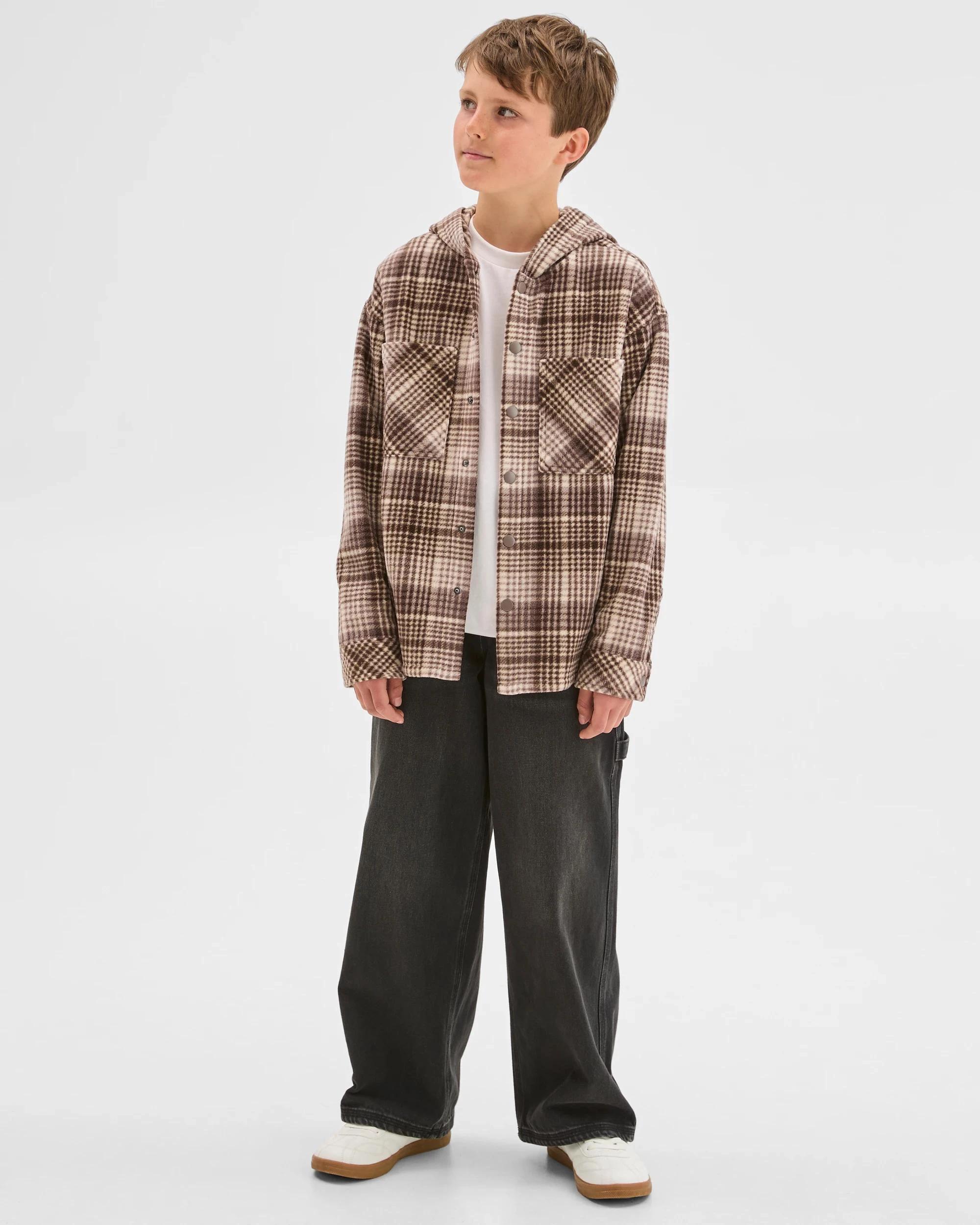 2 Target Kids Polar Fleece Long Sleeve Hooded Shirt WHITECAP GREY, 2 of 7