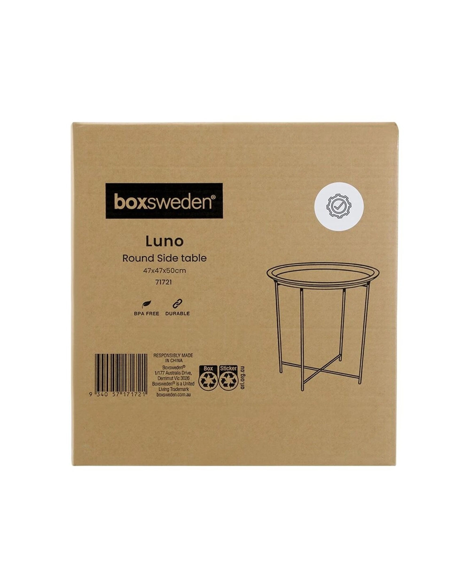 2 Boxsweden 2pc Luno Round Side Table Home 47x47x50cm - Multi, 2 of 9
