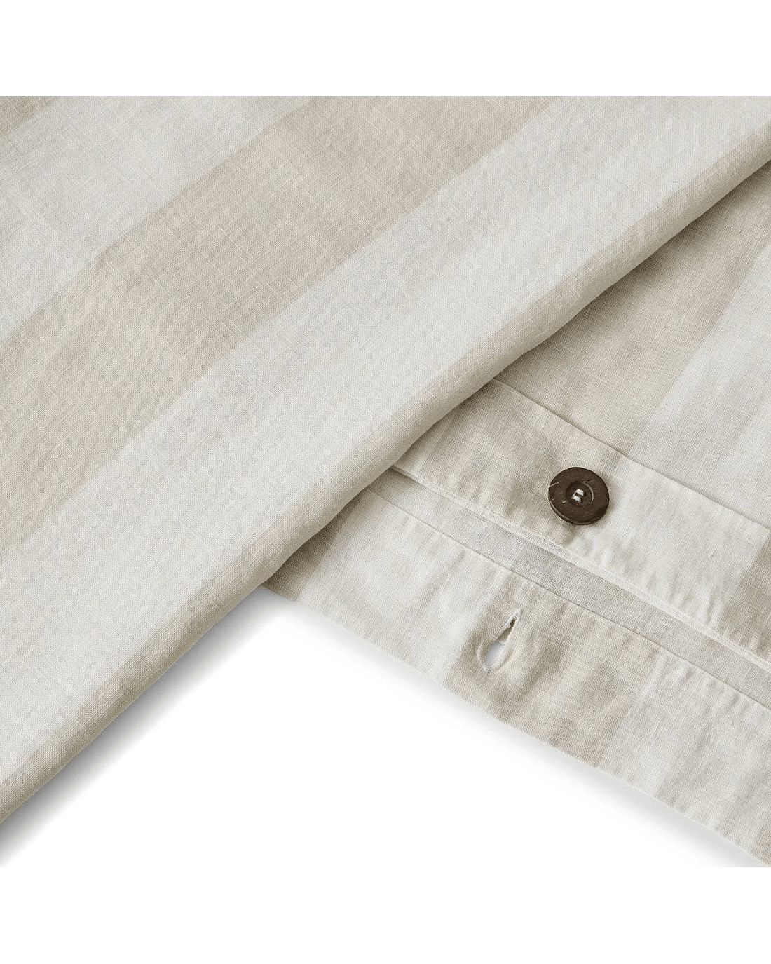 5 Stripe Linen Cotton Quilt Cover Set - Queen Bed, Natural, 5 of 7