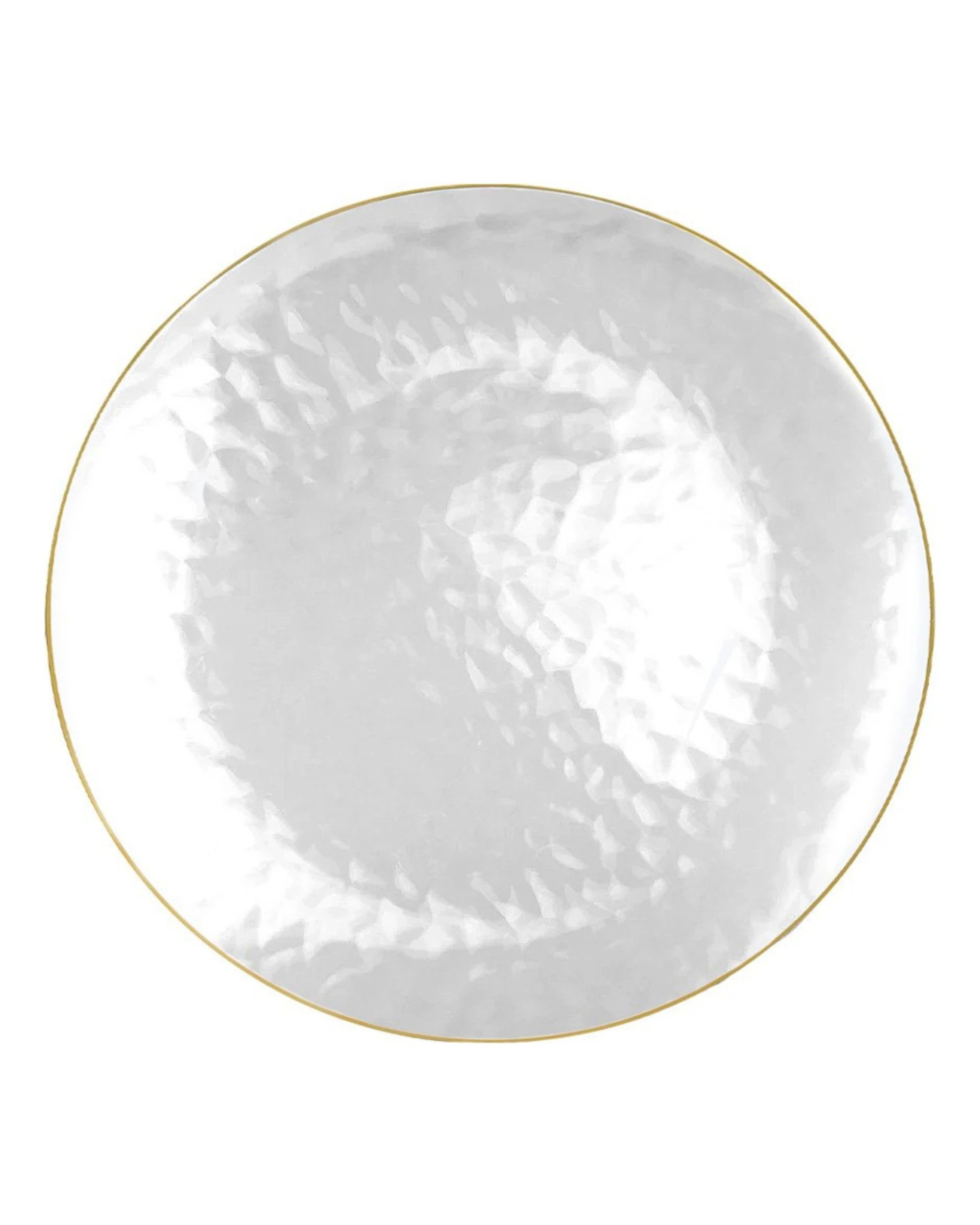 1 Partyware Clear Dimple With Gold Trim Plastic Plates 25.5cm Pack of 10 - Gold, 1 of 4