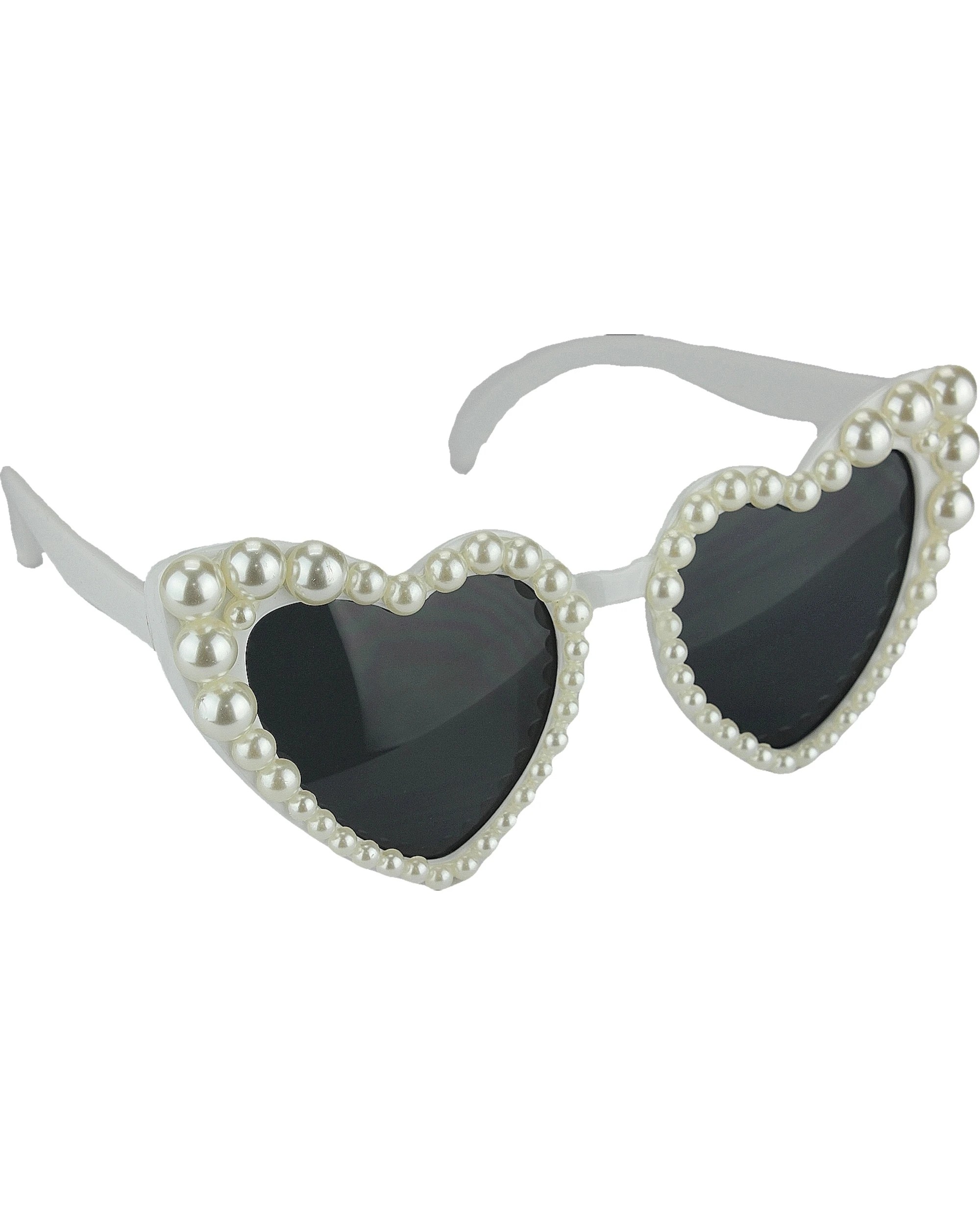 2 Partyrama White Pearl Heart Party Glasses - White, 2 of 3
