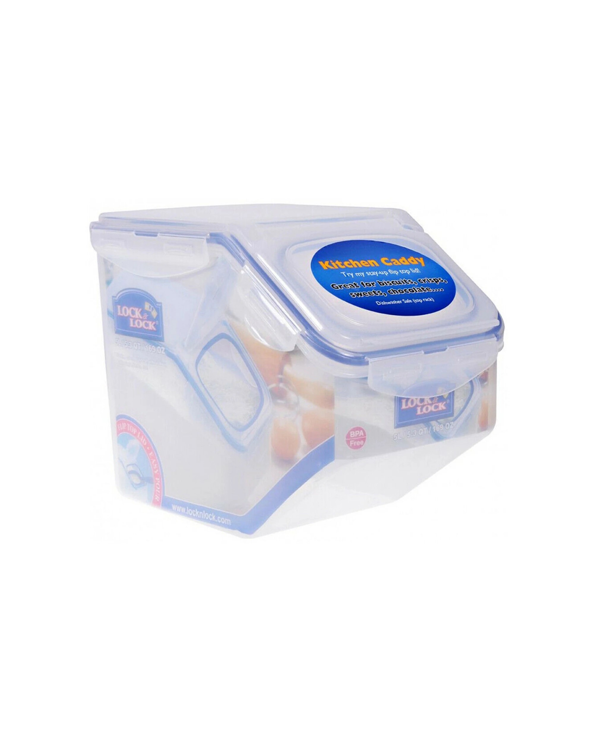 2 Locknlock 5l Easy Pour Rice Case Sweets/snacks Storage Plastic Container - Blue, 2 of 3