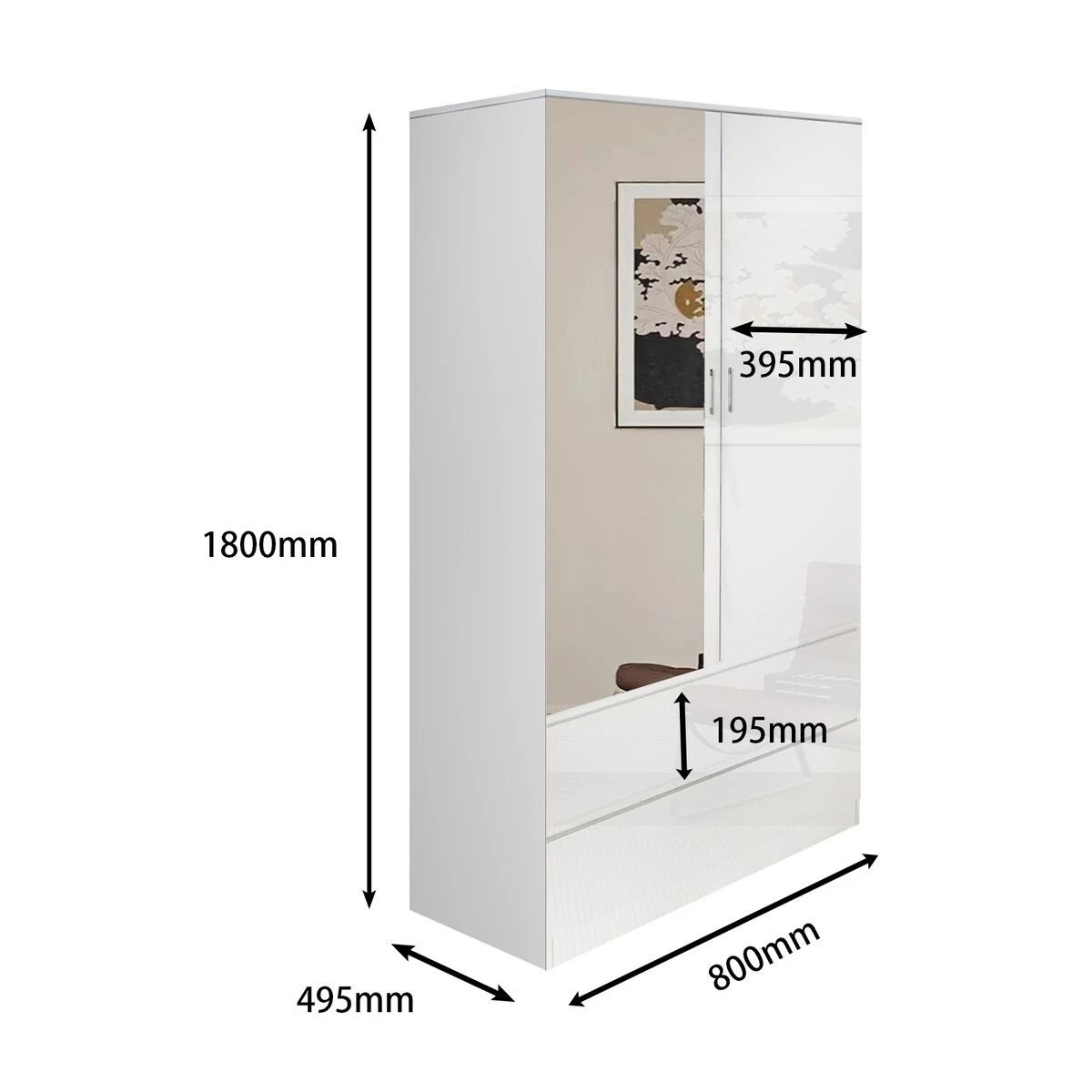 8 Ausway Wardrobe Dresser Cabinet Armoire Storage Organiser, 8 of 9