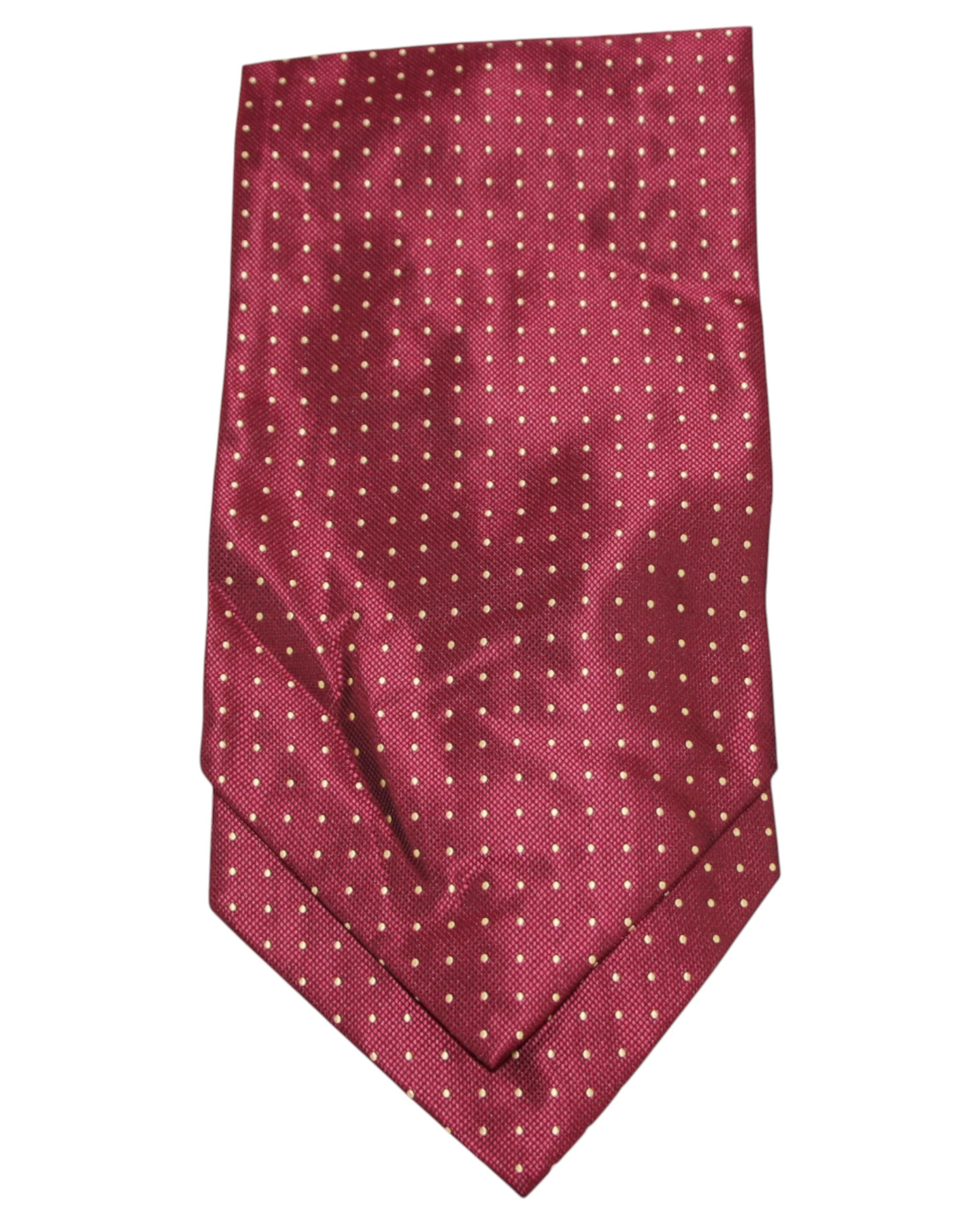 4 Zasel Mens Maroon & Gold Mini Polka Dot Cravat - Multi, 4 of 4