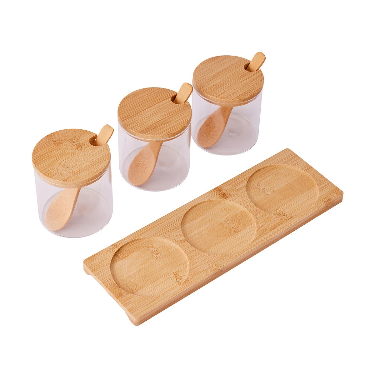 6 Set of 3 Glass Jars with Tray, 6 of 10