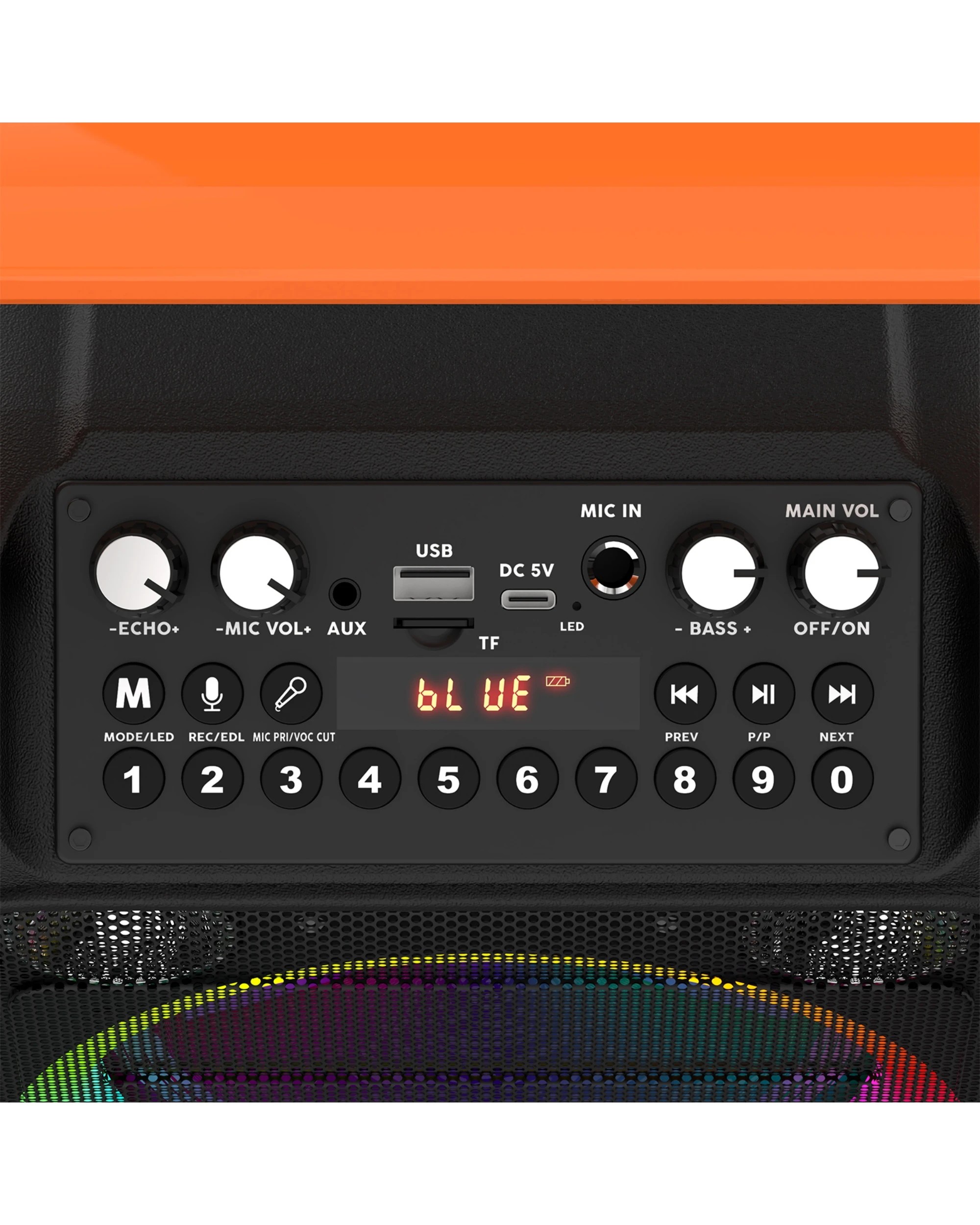 4 Advwin Karaoke Machine with 2 Wireless Microphones - Orange, 4 of 8