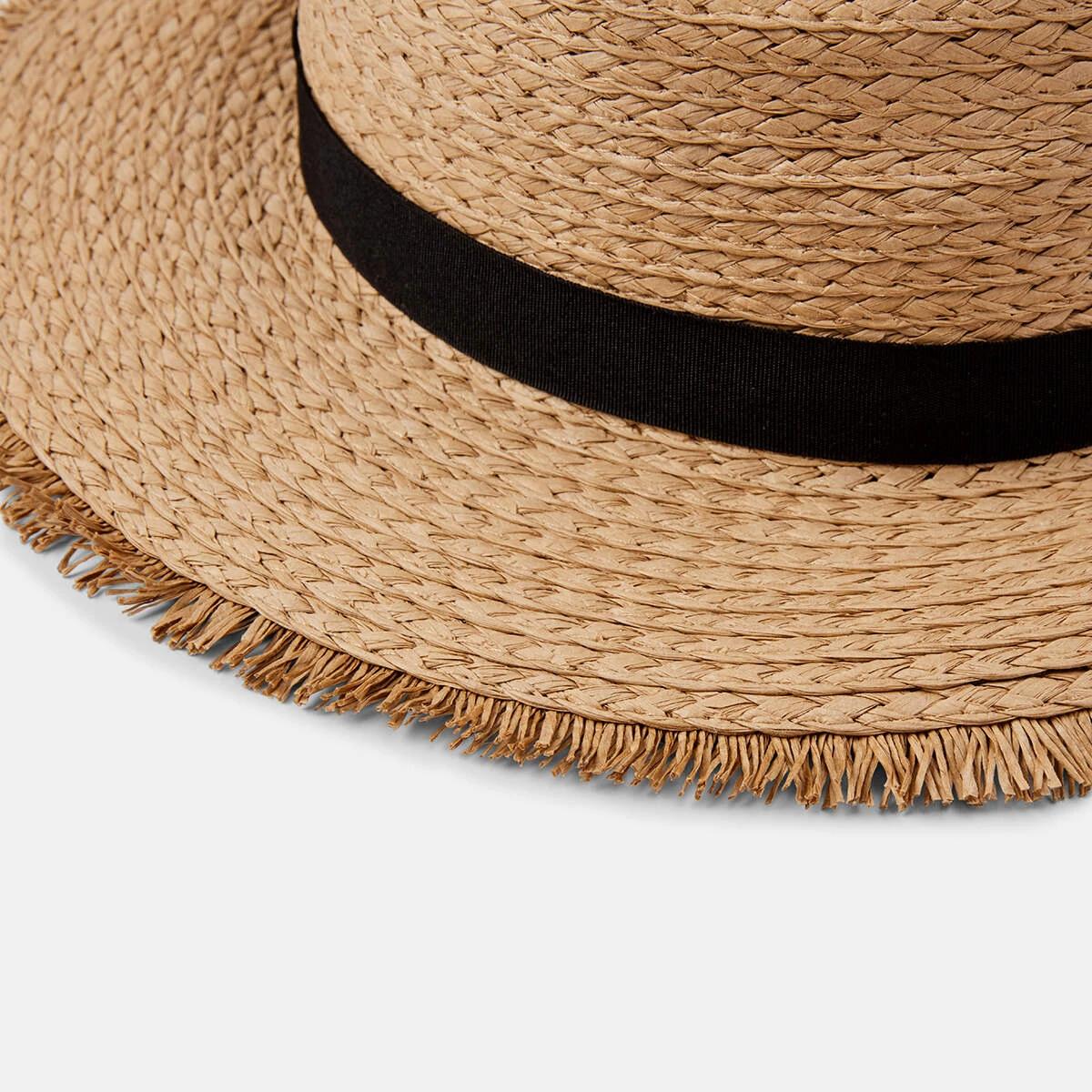 3 Fray Edge Fedora Hat Natural, 3 of 4