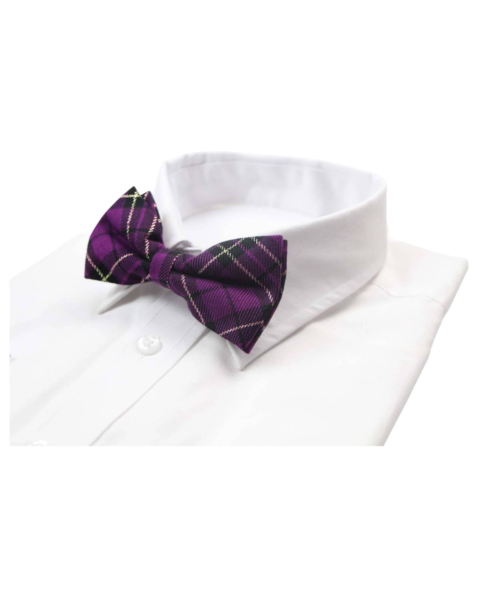 1 Zasel Mens Purple Tarten Patterned Bow Tie With Tinsel, 1 of 3