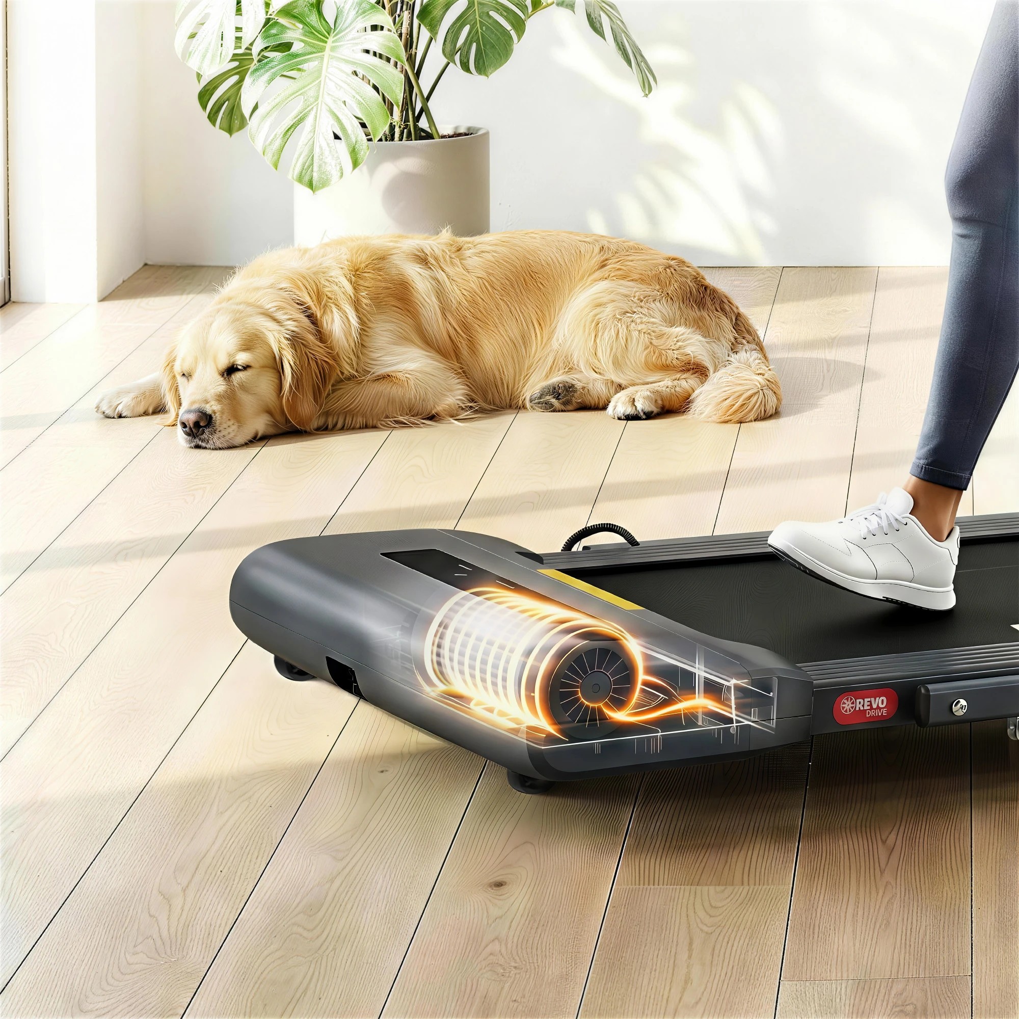 7 Everfit 2 in 1 Treadmill Electric Walking Pad Under Desk Home Gym Fitness 400mm - Black, 7 of 10