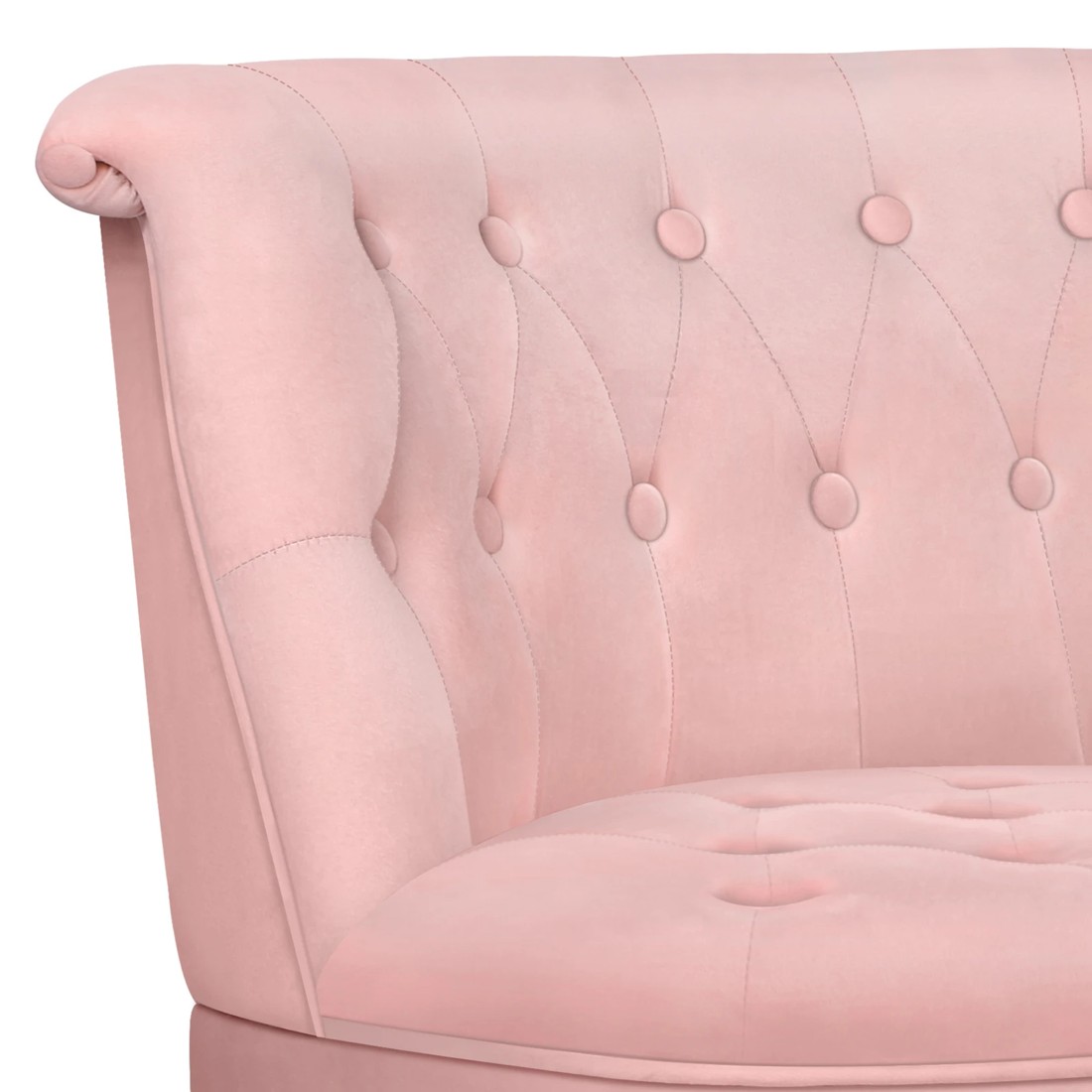 8 Alfordson Armchair Lounge Chair Wingback Accent Chair Velvet Tufted Sofa - Pink, 8 of 9
