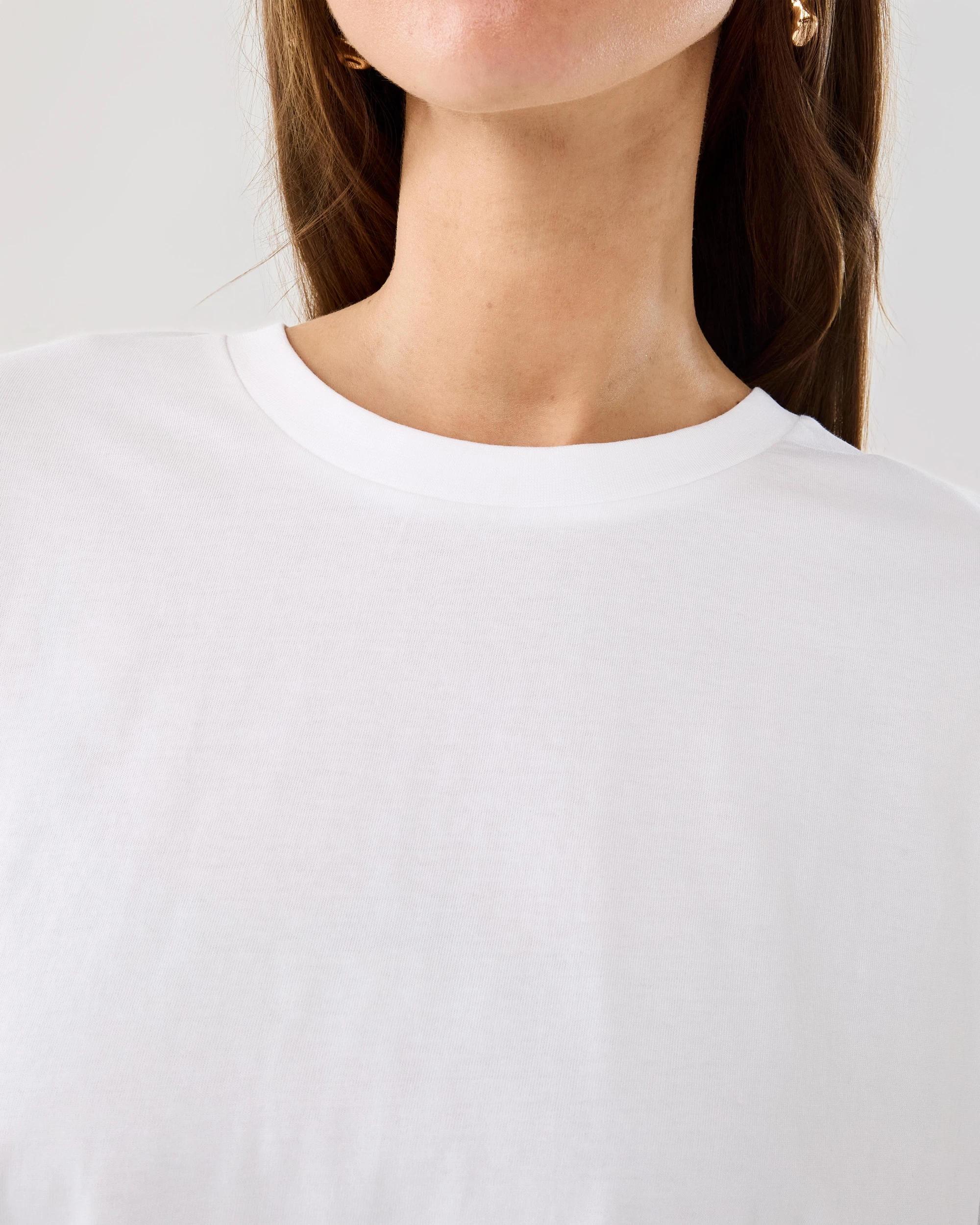 6 Short Sleeve Oversized Chopped T-shirt White, 6 of 6