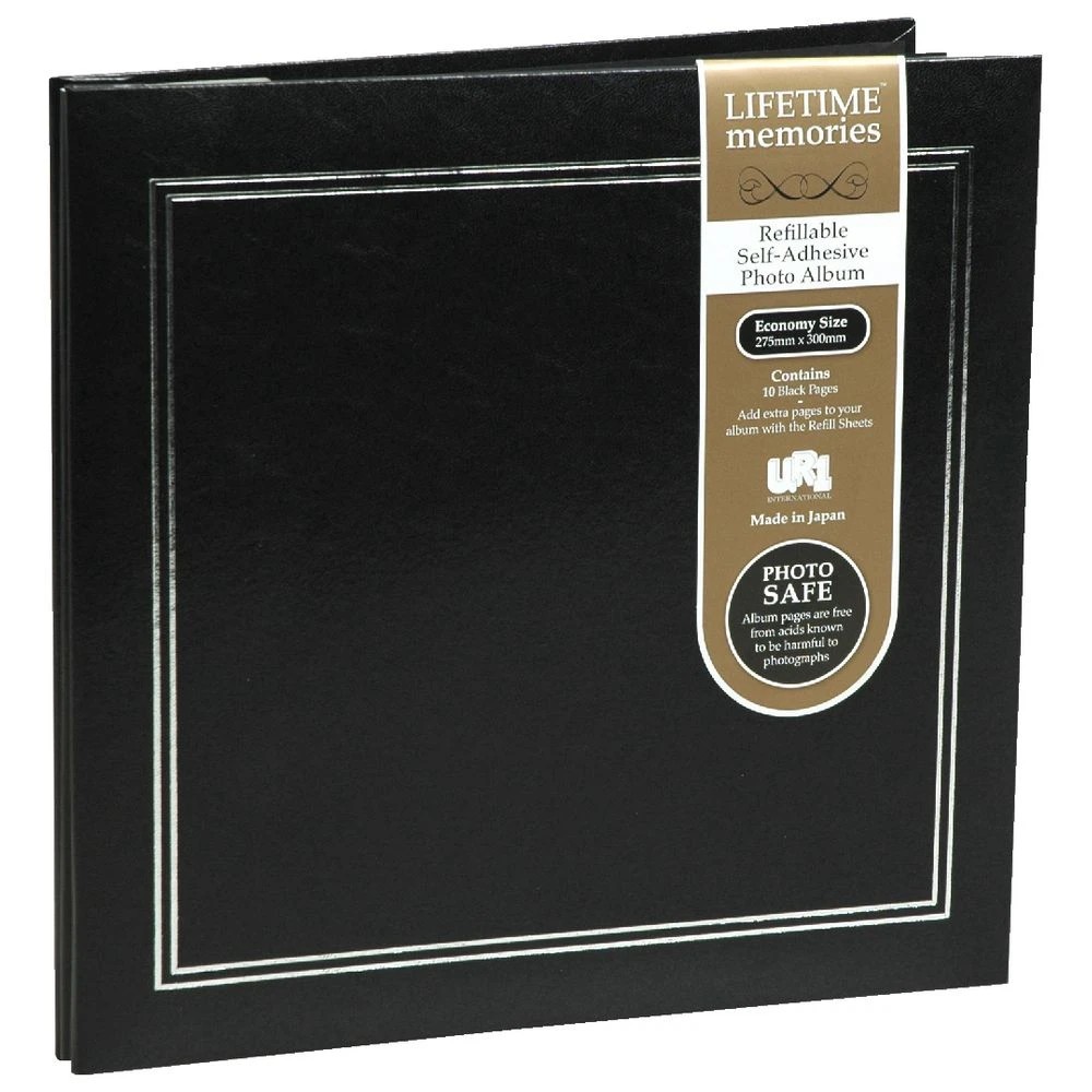 8 NCL Self Adhesive Economy Album Plain Black, 8 of 8