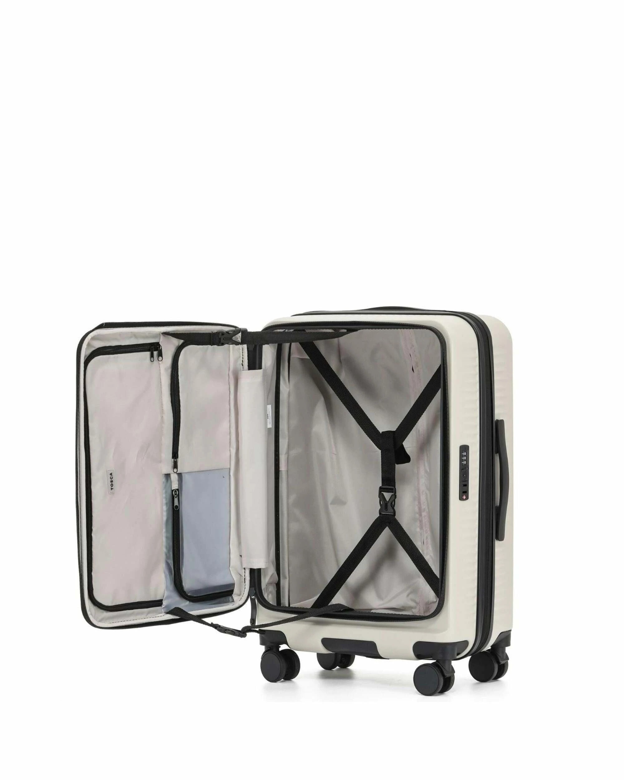 3 Tosca Zen Medium Suitcase Travel Luggage With Wheels & Combination Lock - Beige, 3 of 3