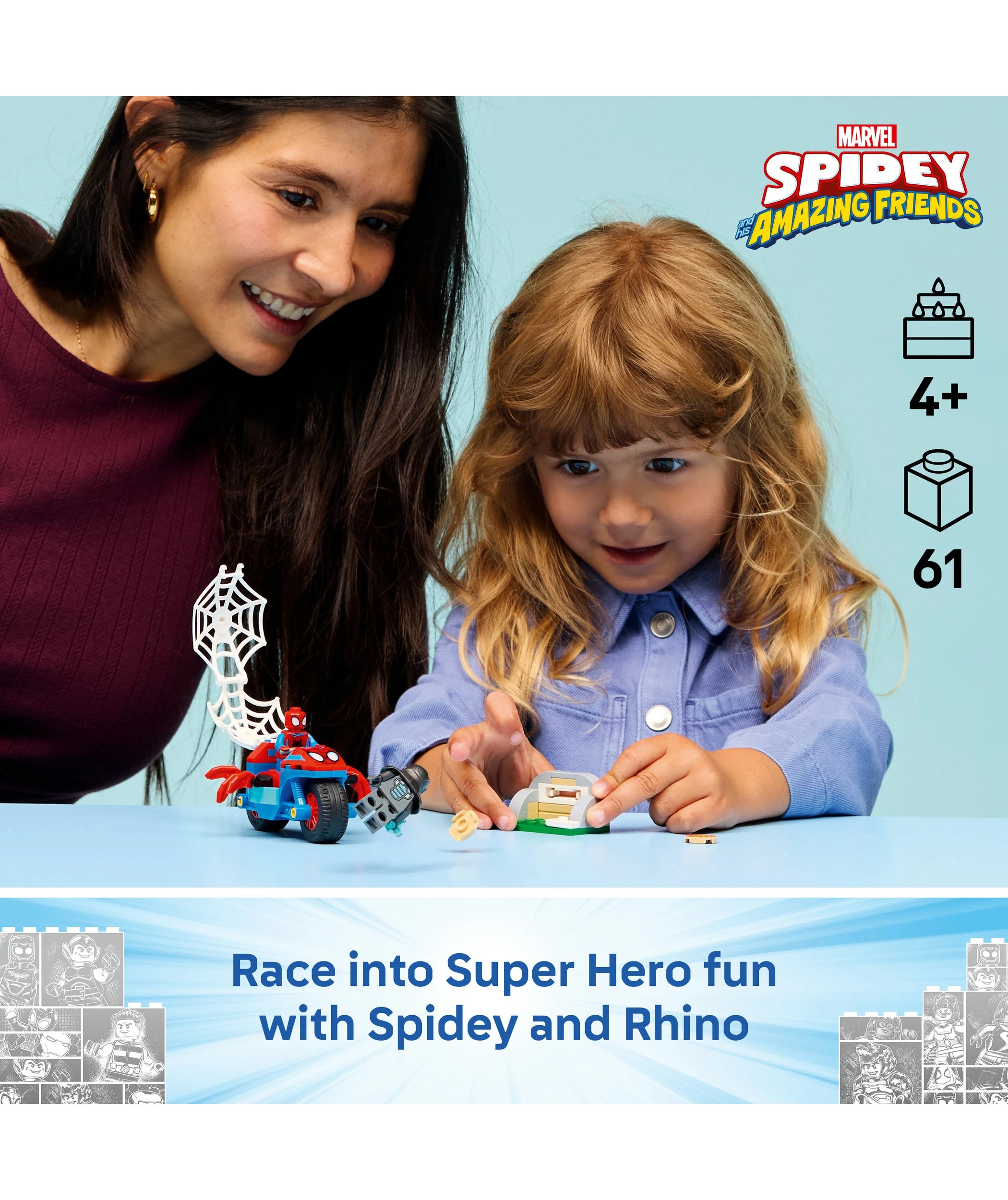 3 LEGO Spidey on his Motorcycle vs. Rhino 11206, 3 of 10